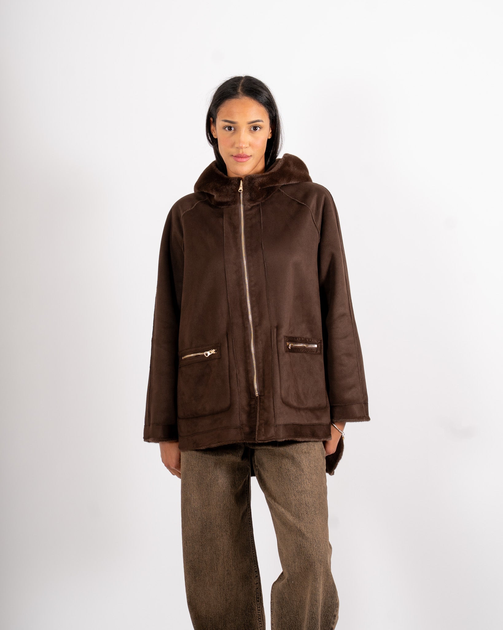 Ecomontone reversibile con cappuccio e tasche - Melma