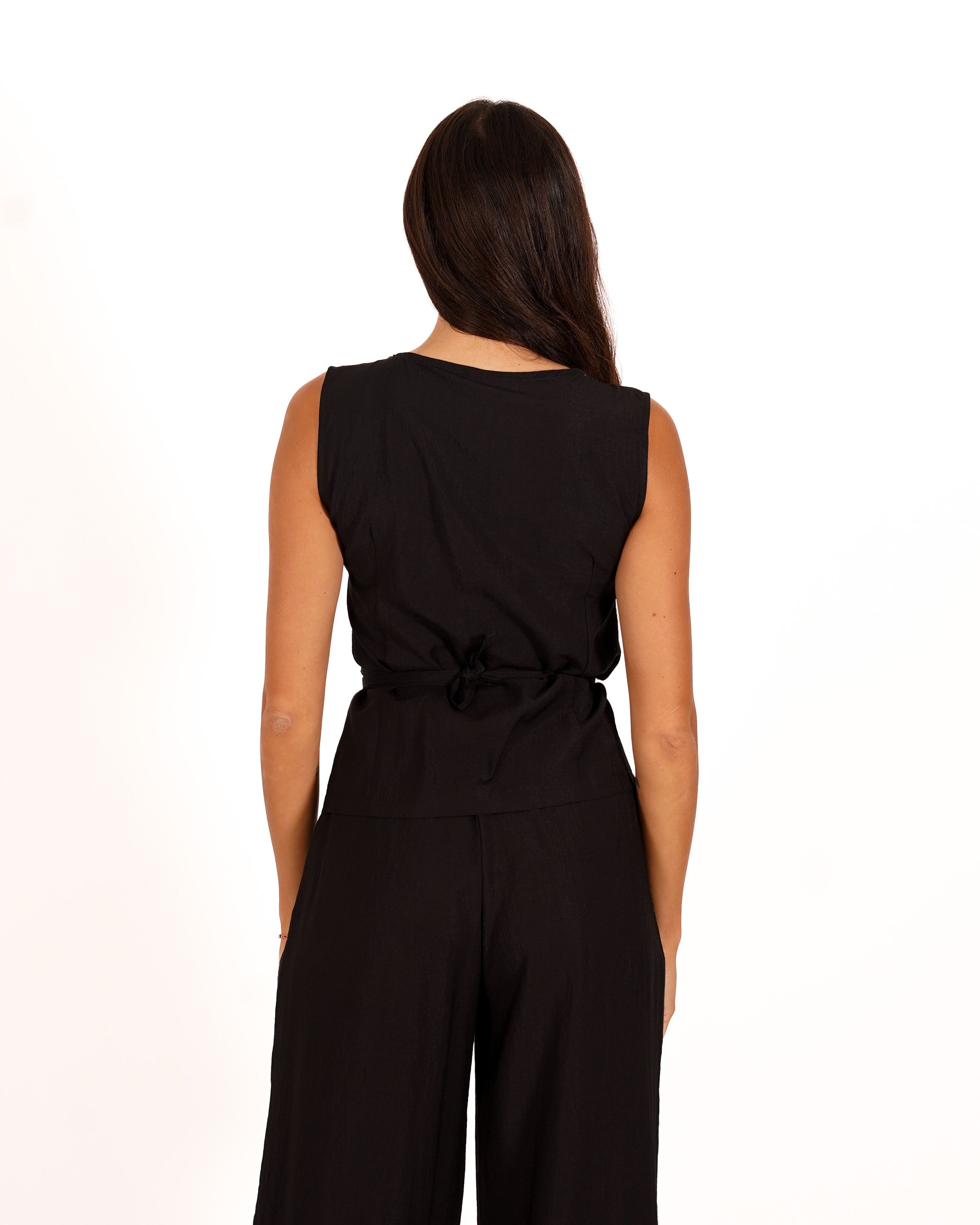 Coordinato gilet e pantaloni in ecofibra - Layla
