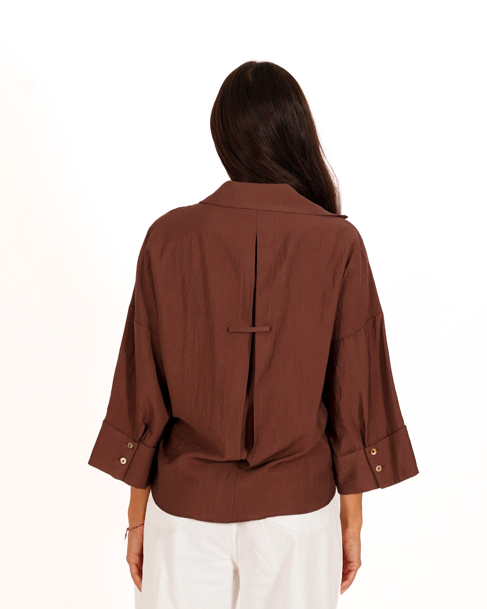 Camicia manica 3/4 in ecofibra - Heather