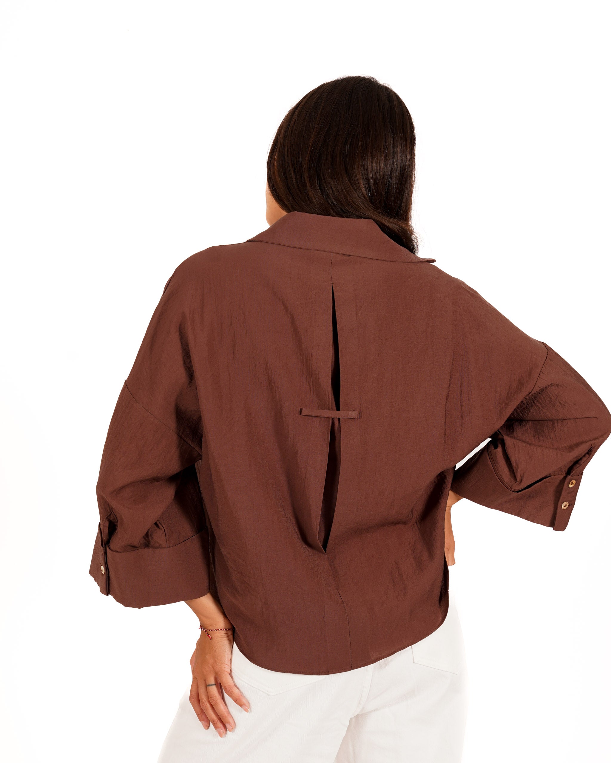 Camicia manica 3/4 in ecofibra - Heather