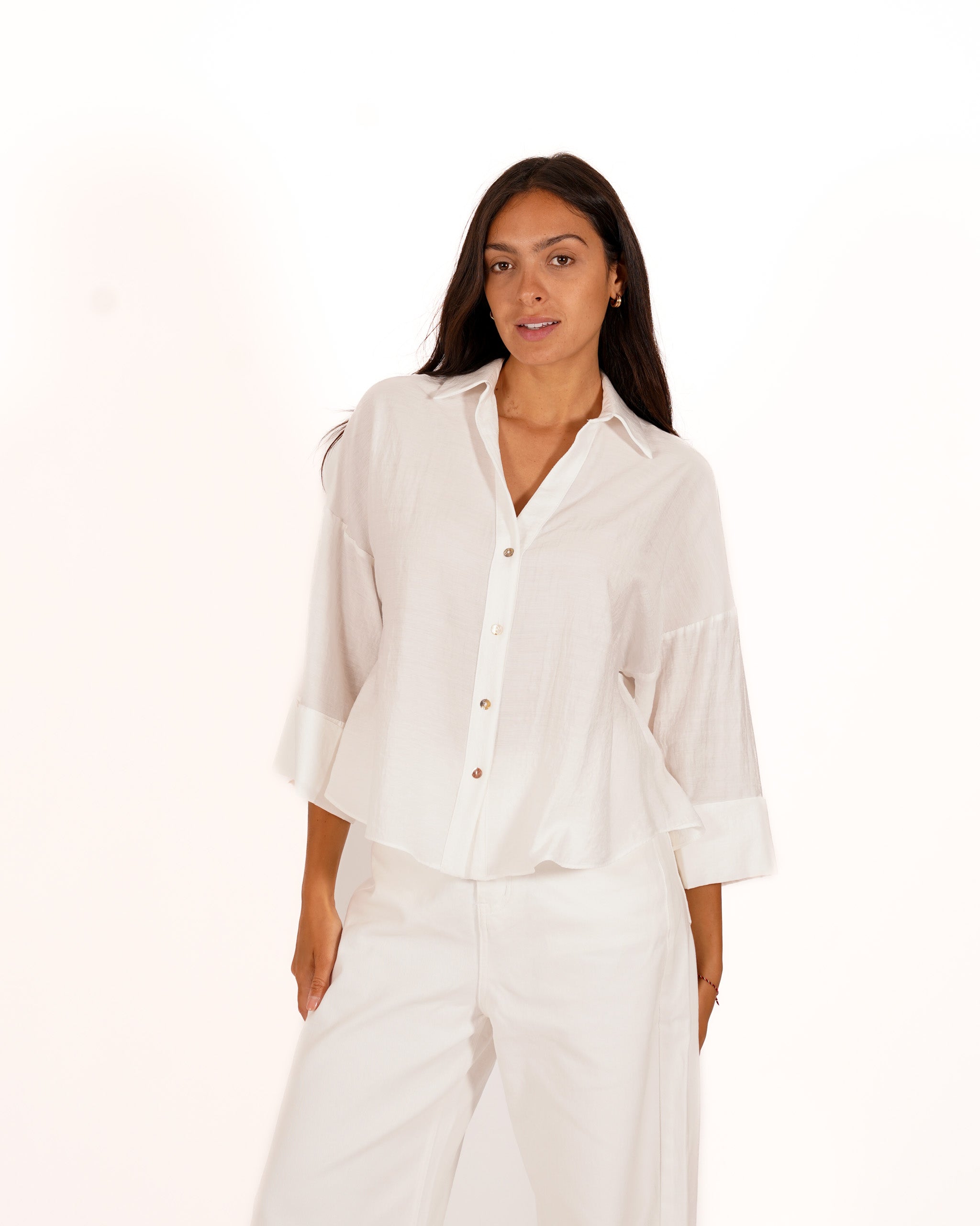 Camicia manica 3/4 in ecofibra - Heather