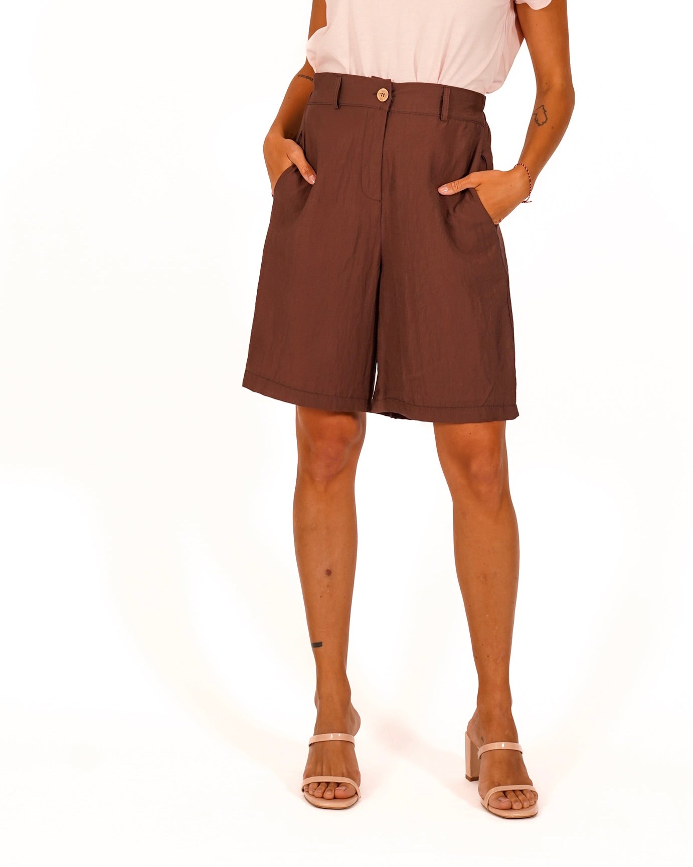 Bermuda con tasche in mano cotone - Iridea