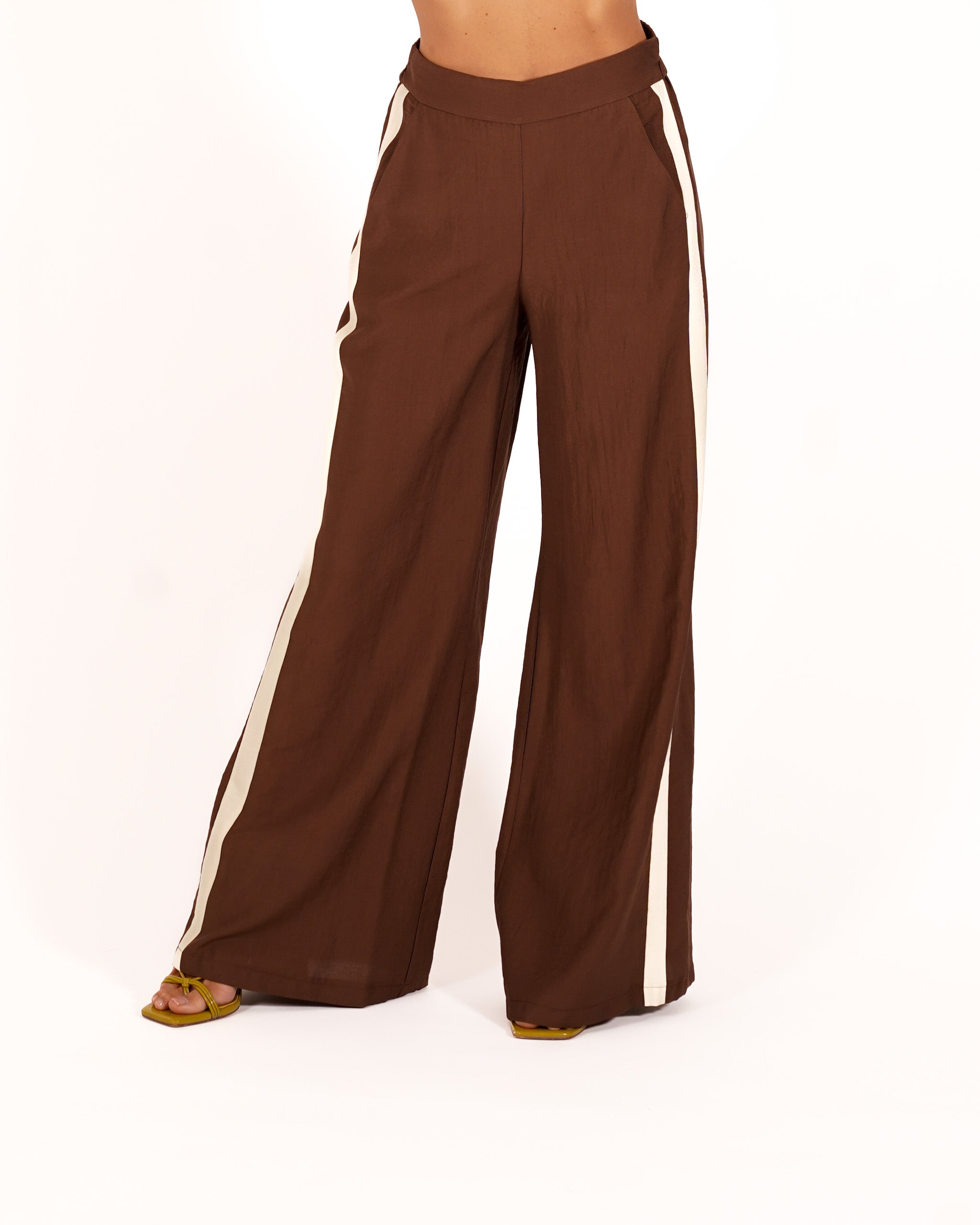 Pantaloni bicolor in ecofibra con bustino - Imelda