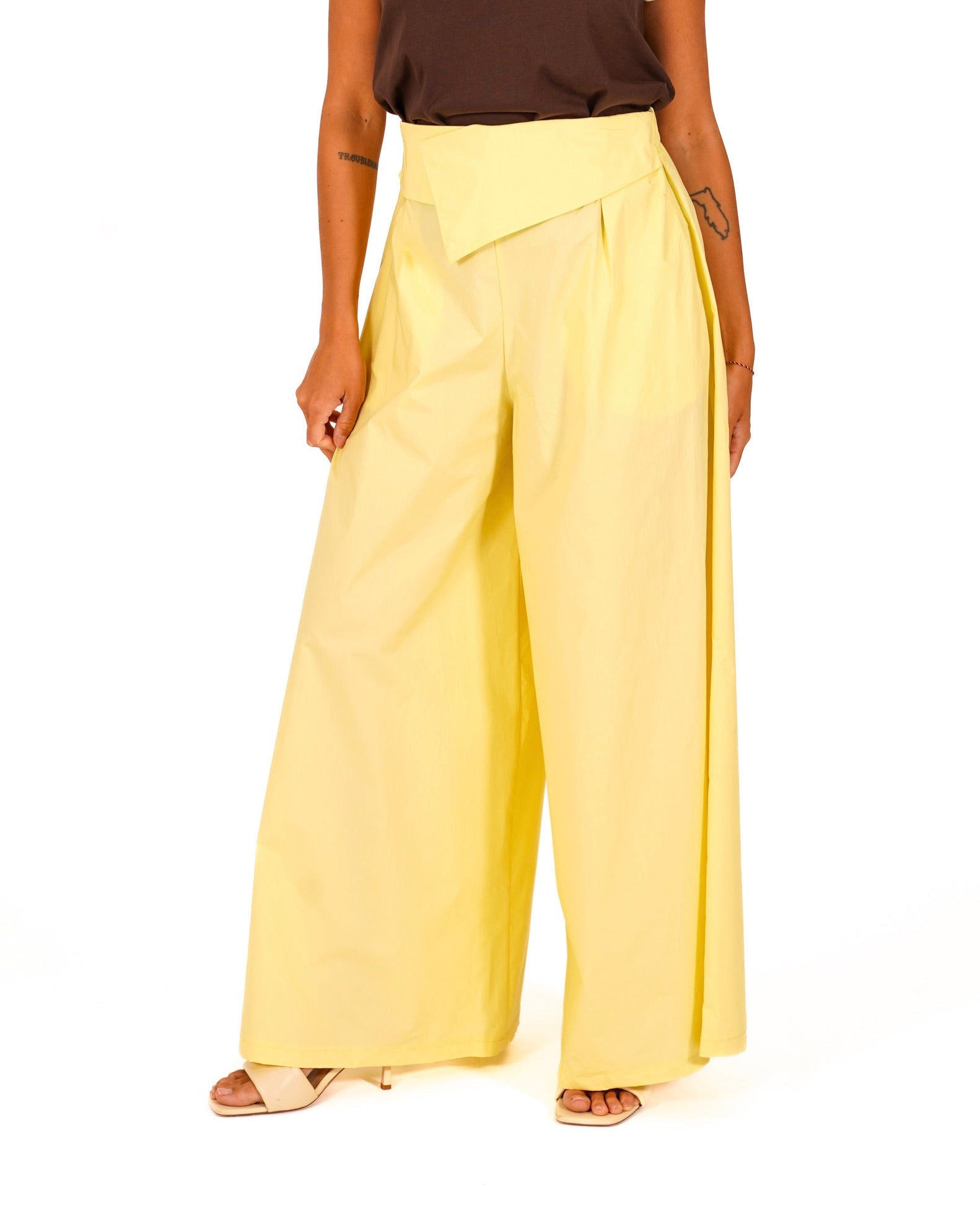 Pantaloni con baschina e tasche in cotone - Yvette