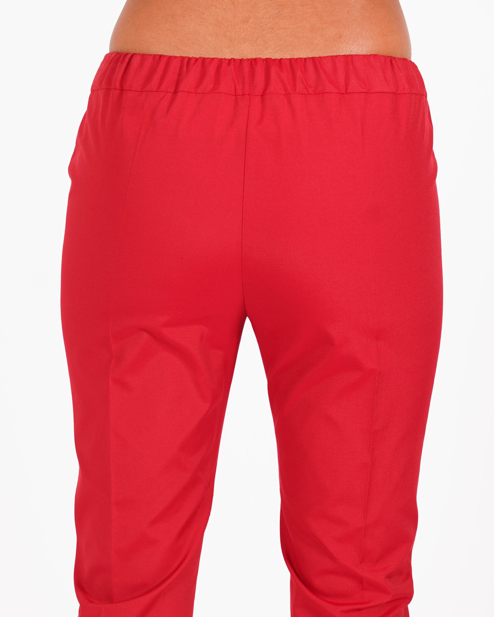 Pantaloni slim fit in tessuto di cotone con tasche ed elastico sul retro - Judas