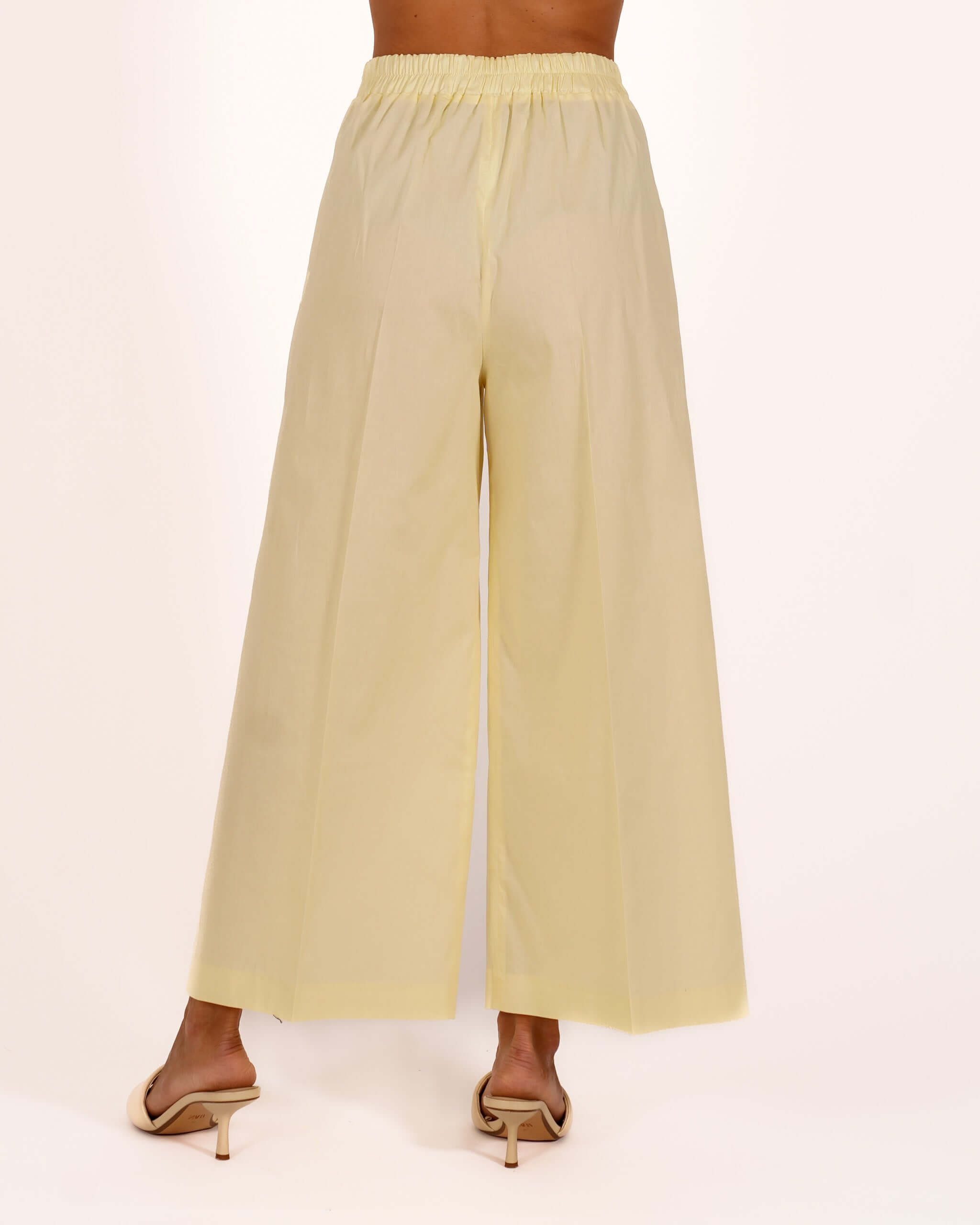 Pantaloni cropped in cotone gamba larga - Annika