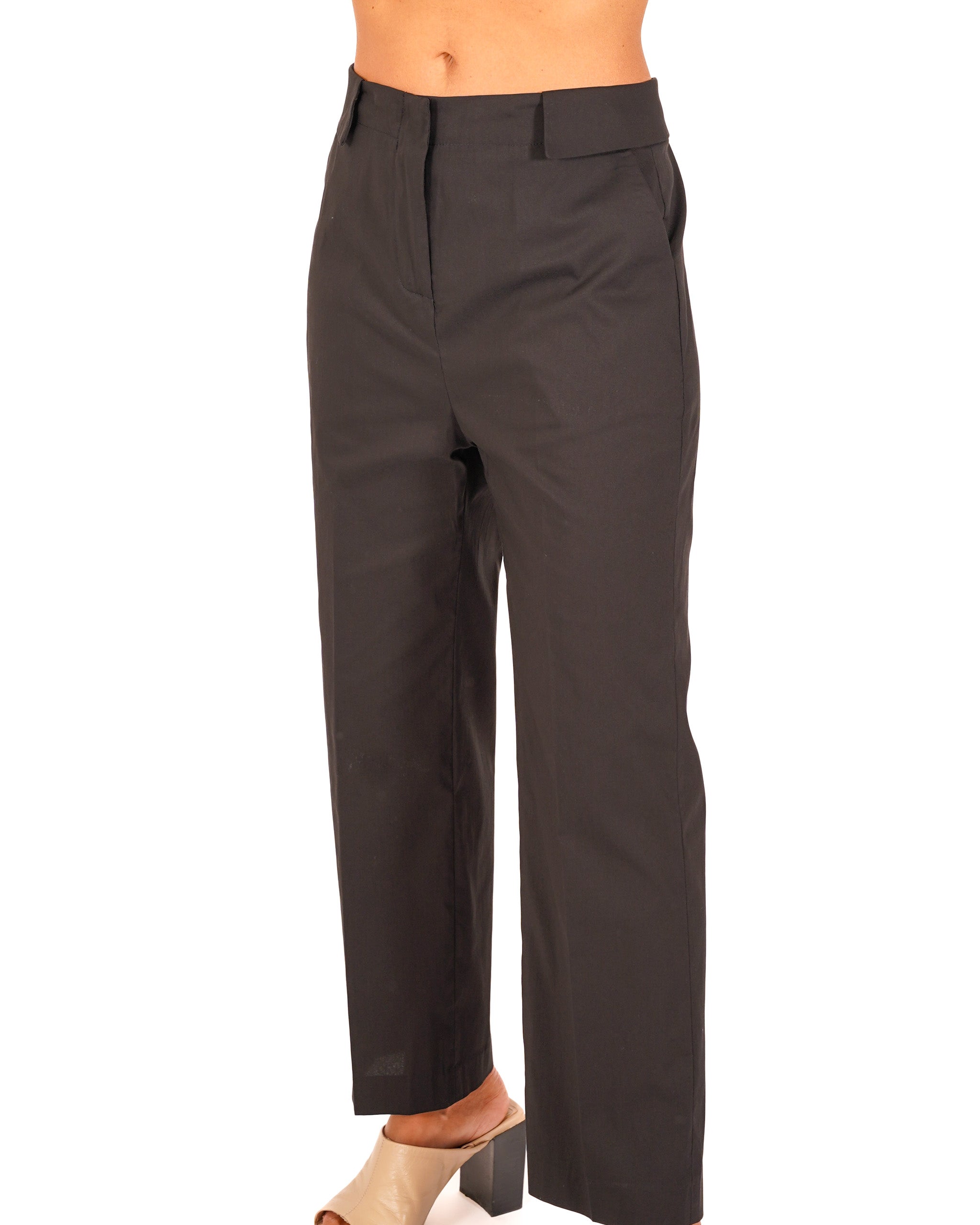 Pantaloni cropped con risvolto in vita - Kendra