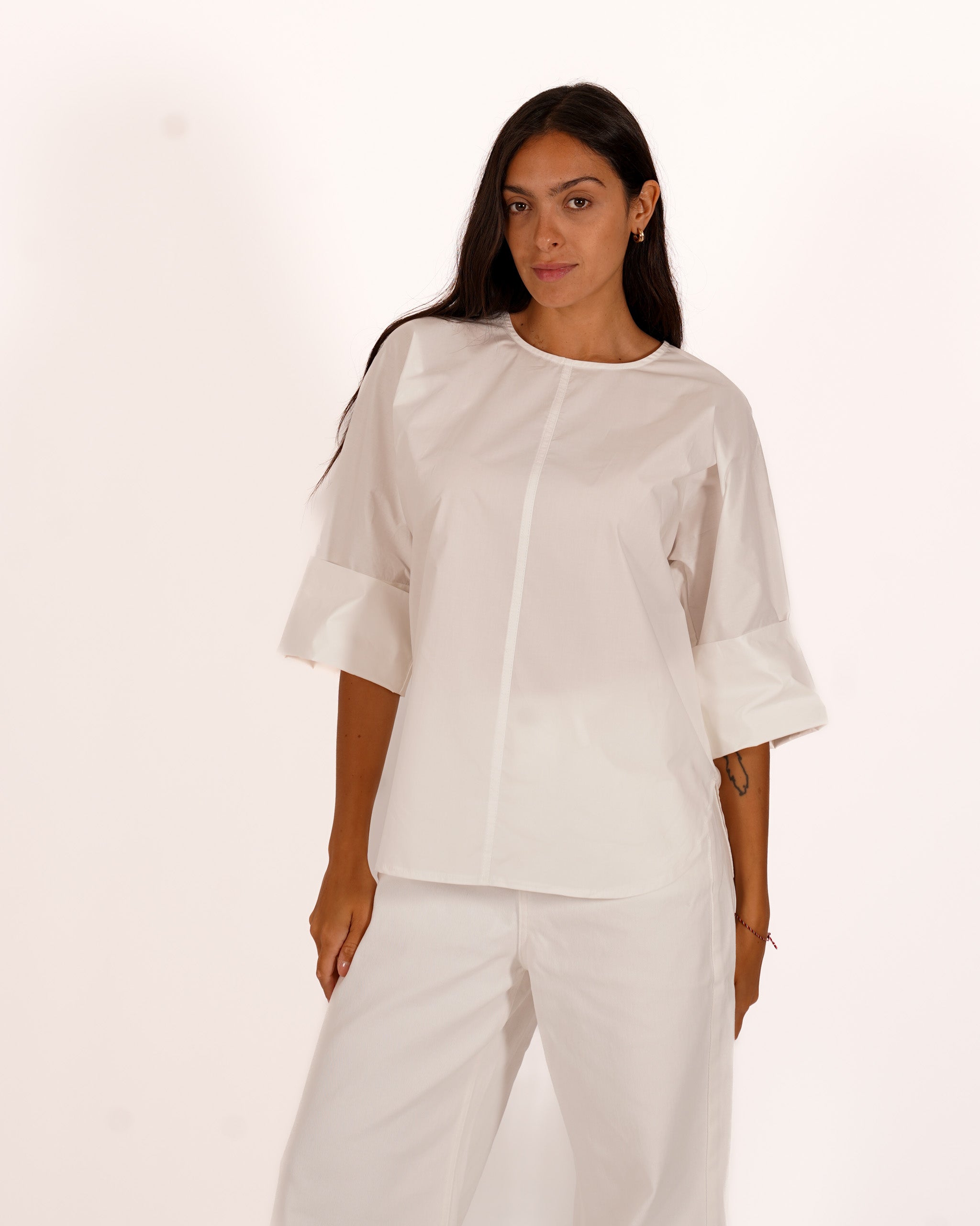 Blusa girocollo manica 3/4 con risvolto - Chanel