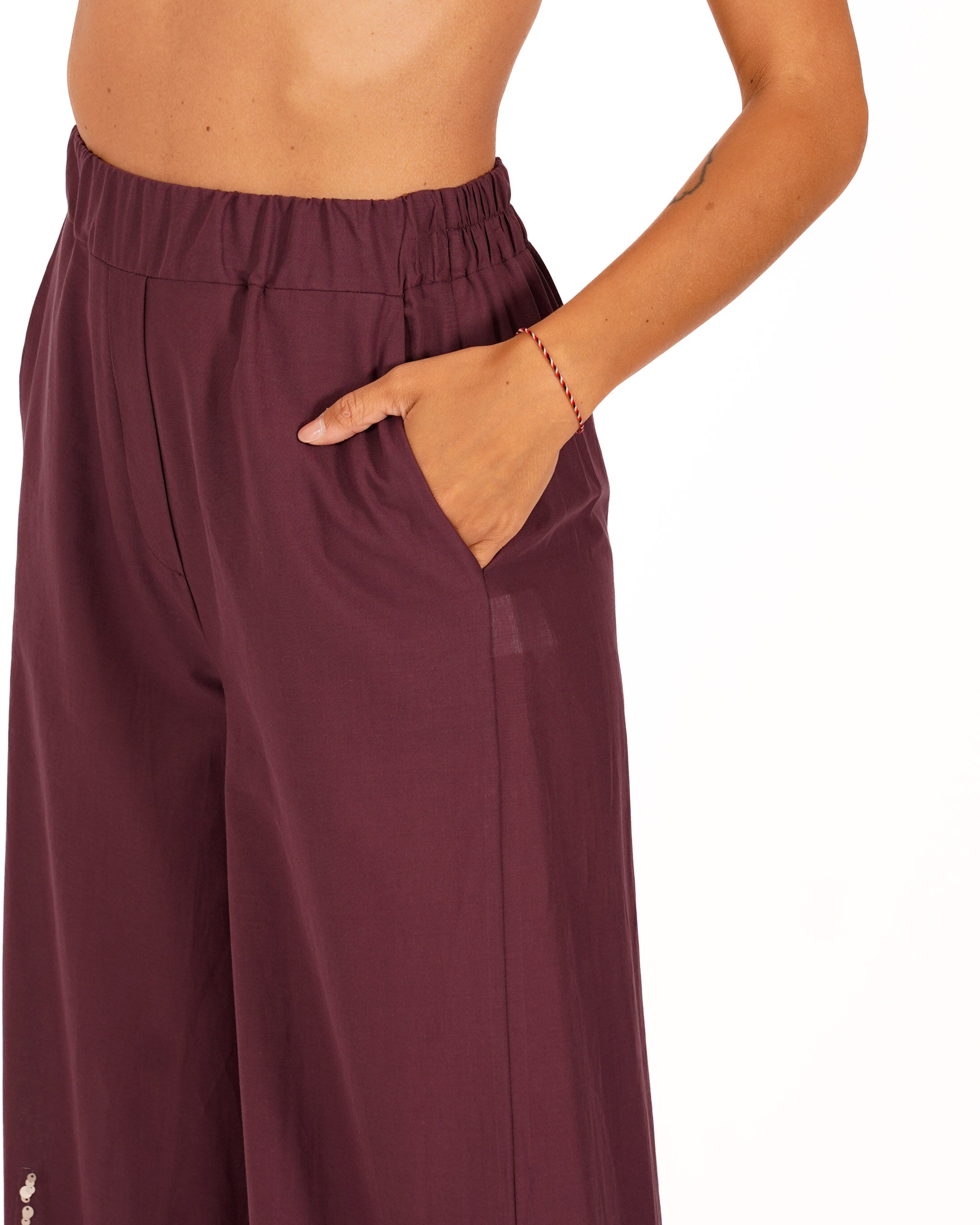 Pantaloni con bustino con paillettes in cotone - Mirka