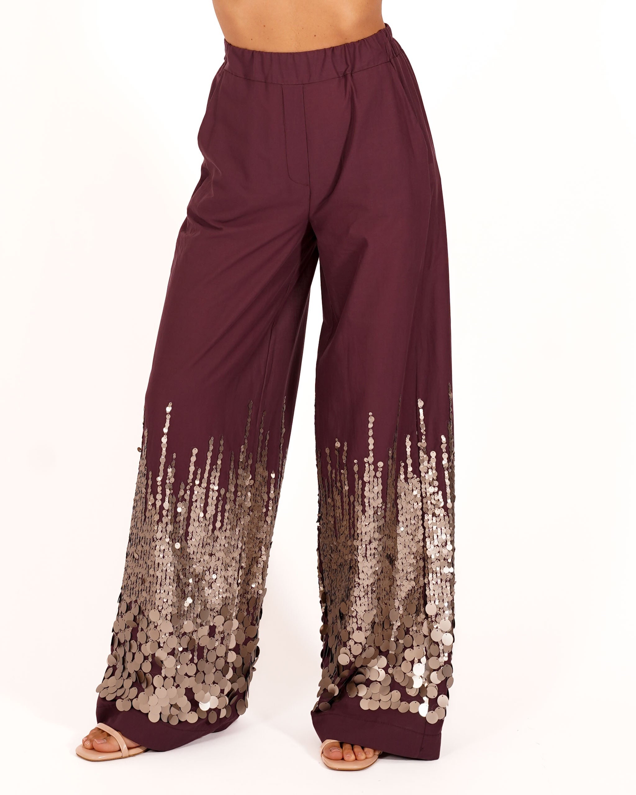 Pantaloni con bustino con paillettes in cotone - Mirka
