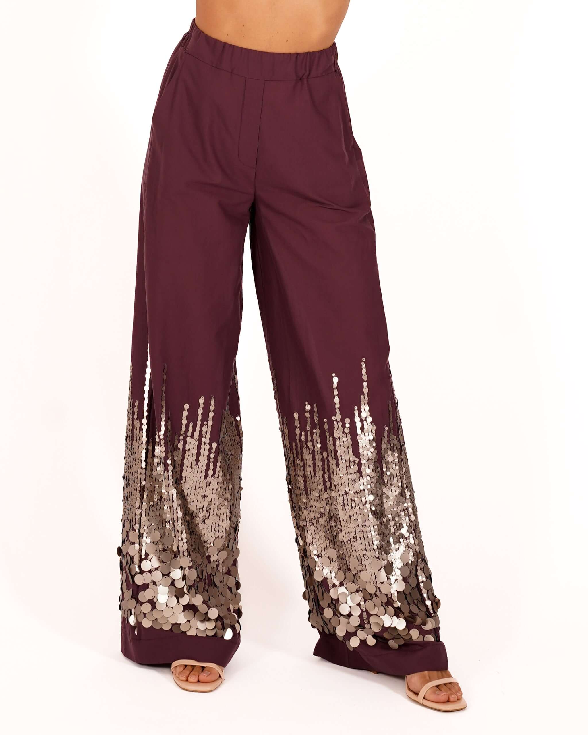 Pantaloni con bustino con paillettes in cotone - Mirka