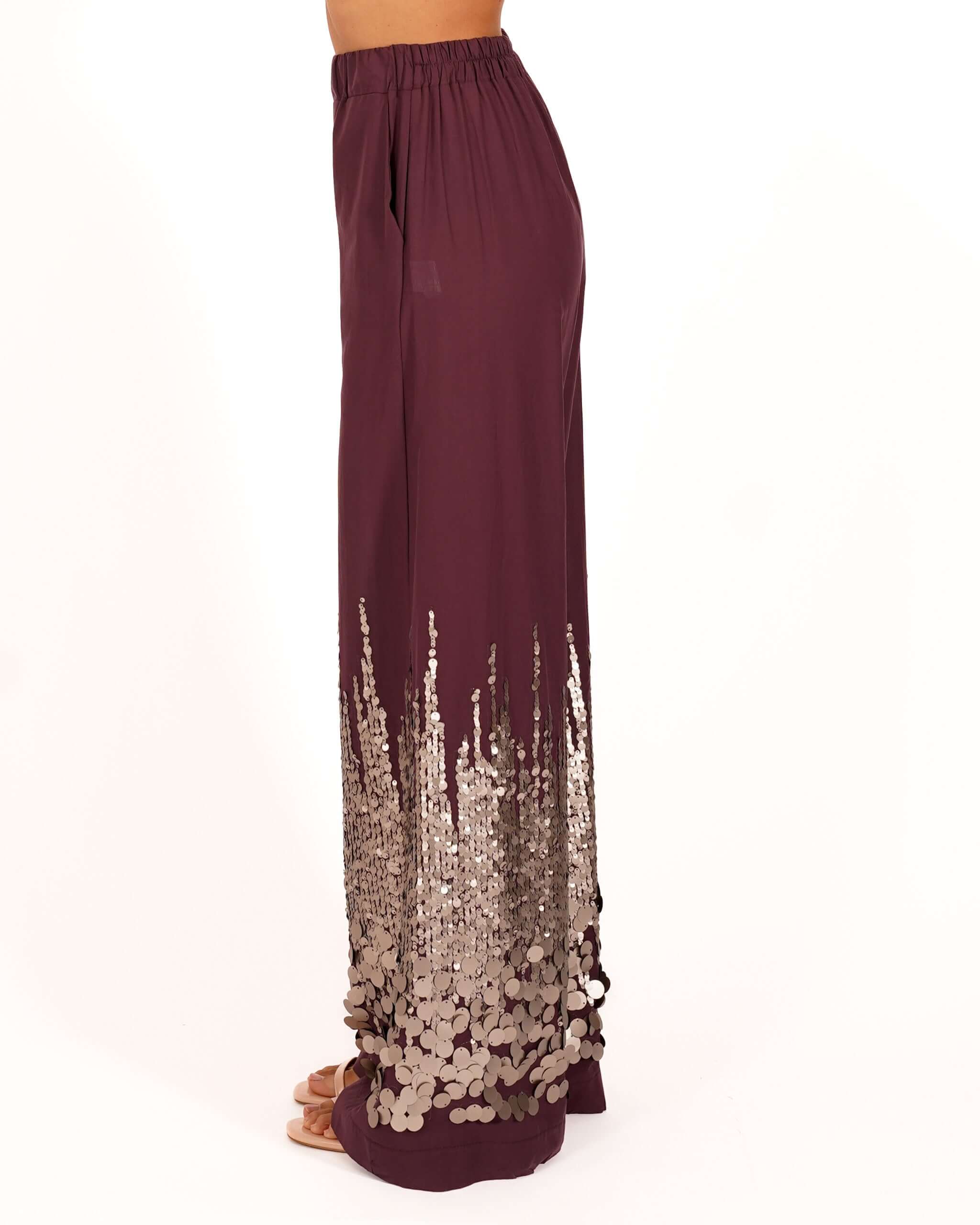 Pantaloni con bustino con paillettes in cotone - Mirka