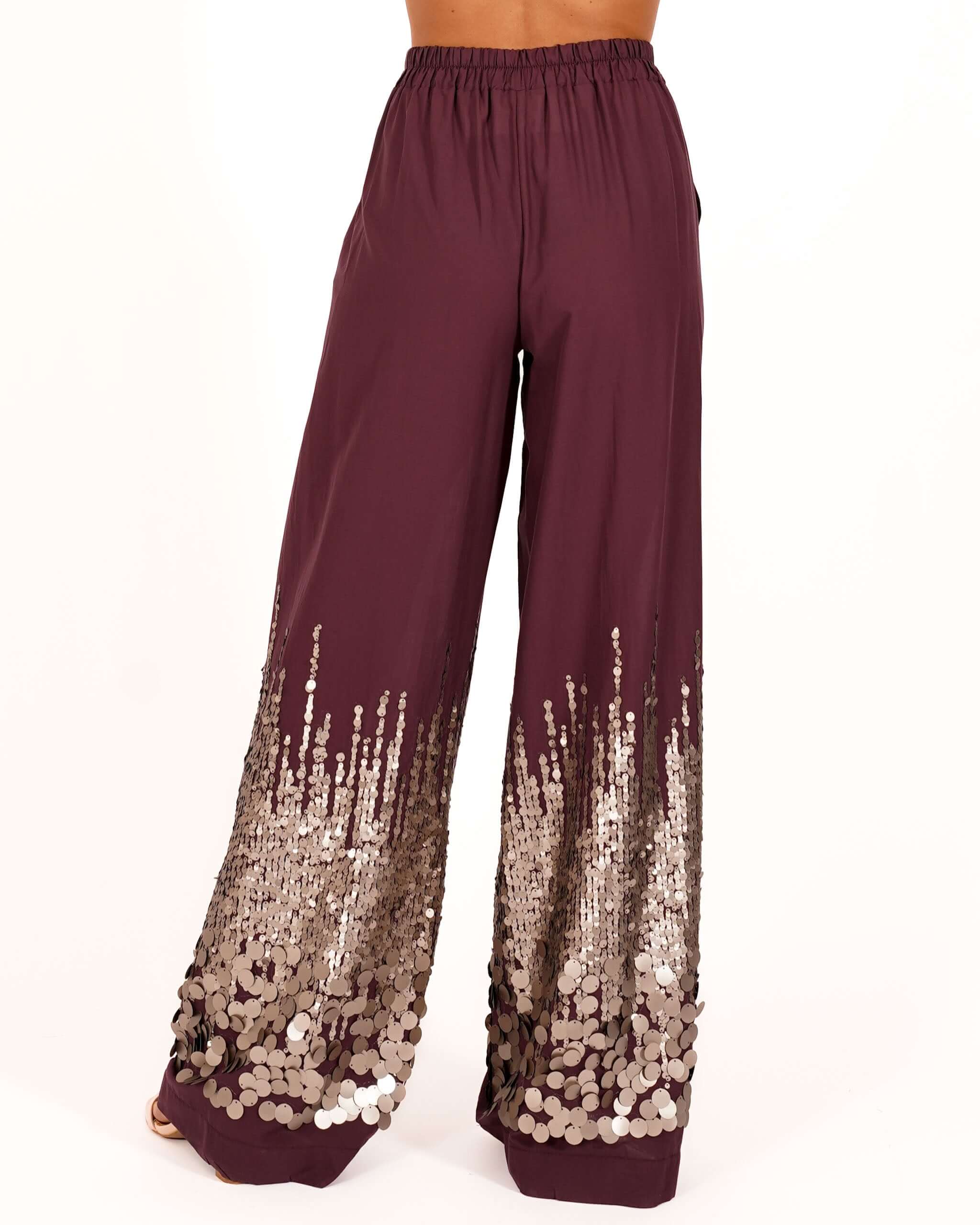 Pantaloni con bustino con paillettes in cotone - Mirka