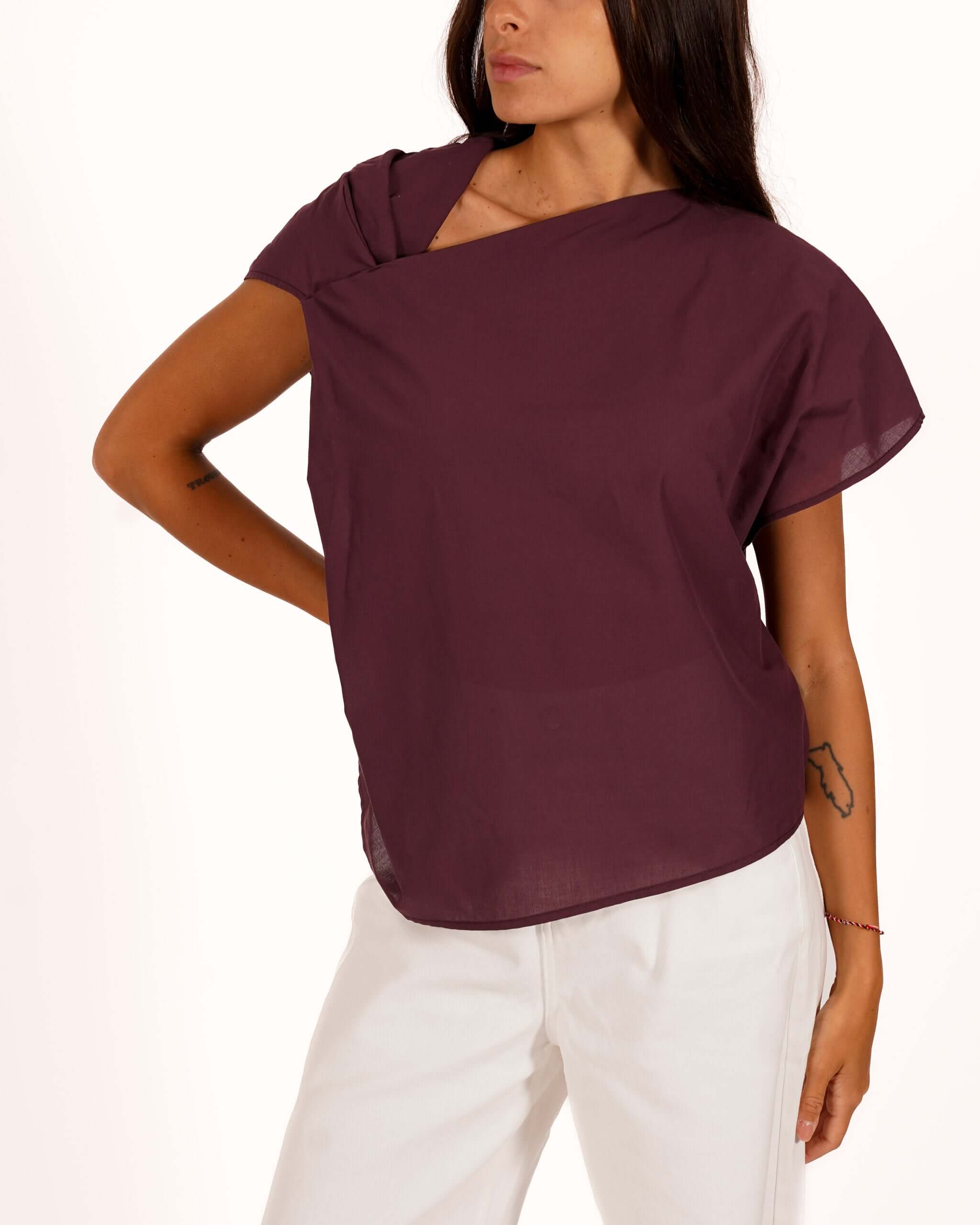 Blusa con dettaglio frontale in cotone - Noelle
