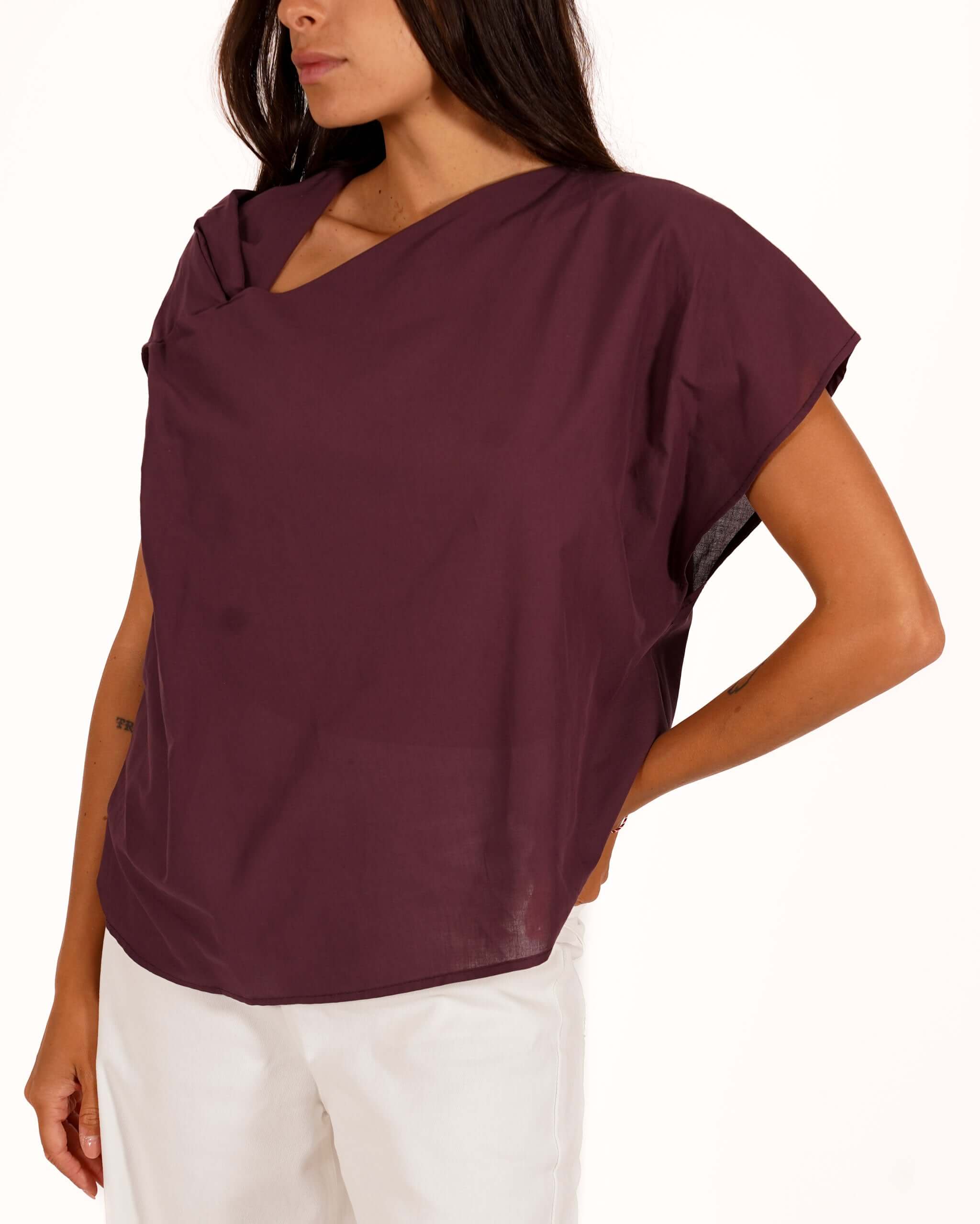 Blusa con dettaglio frontale in cotone - Noelle