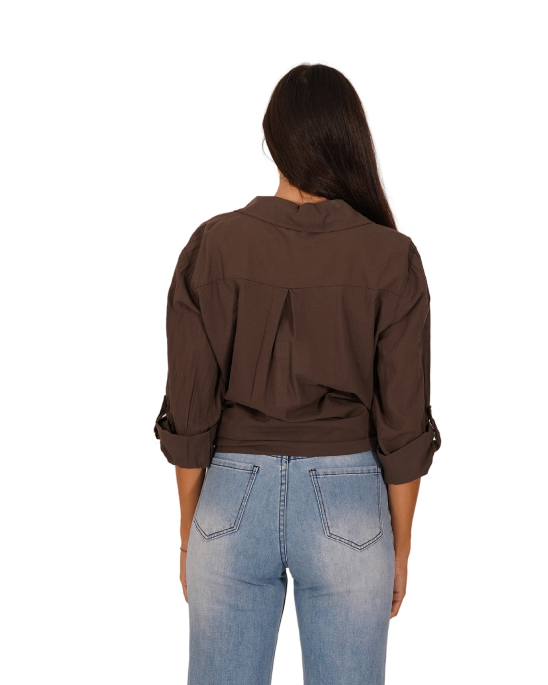 Camicia con nodo e risvolto su manica - Nuciari