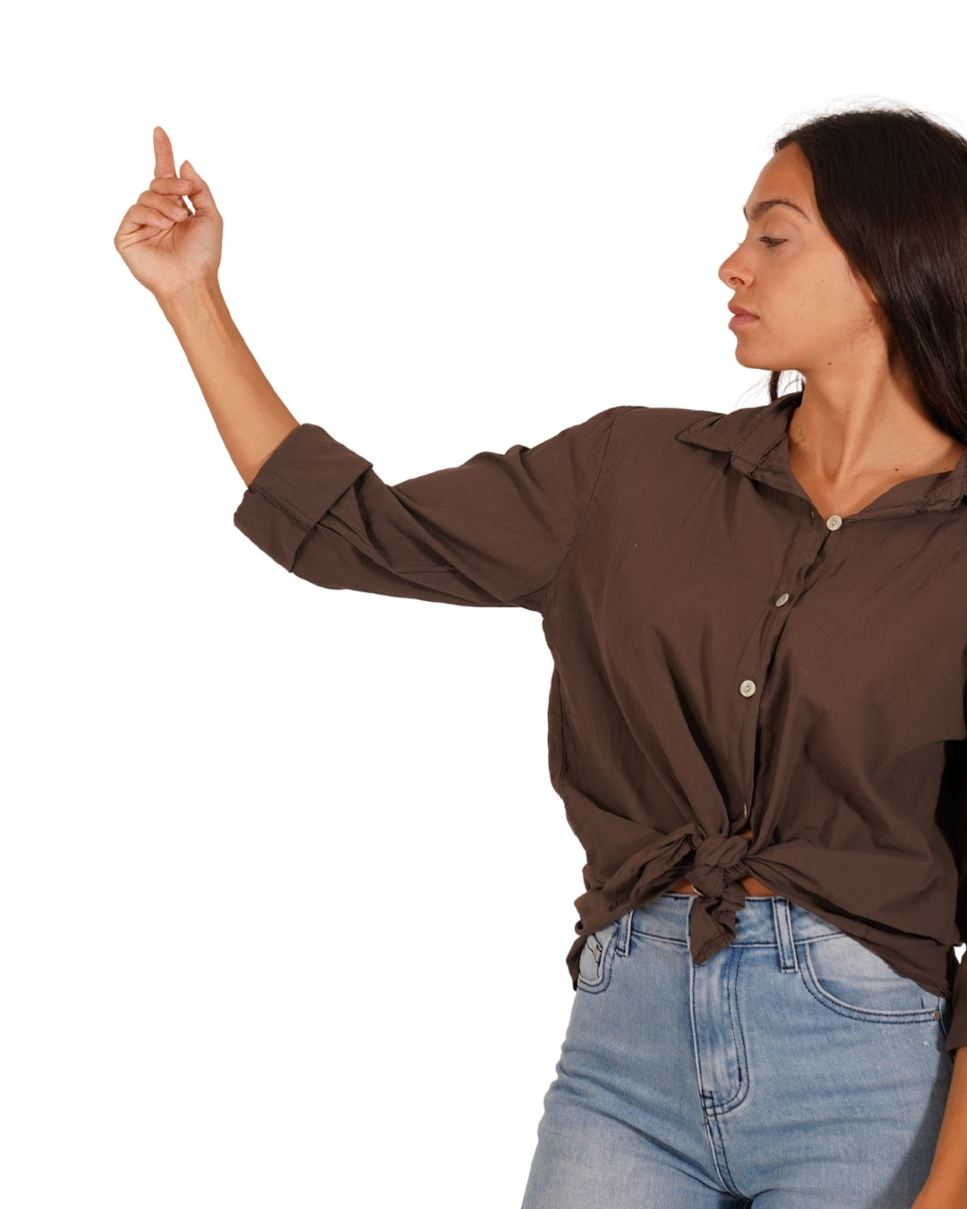 Camicia con nodo e risvolto su manica - Nuciari