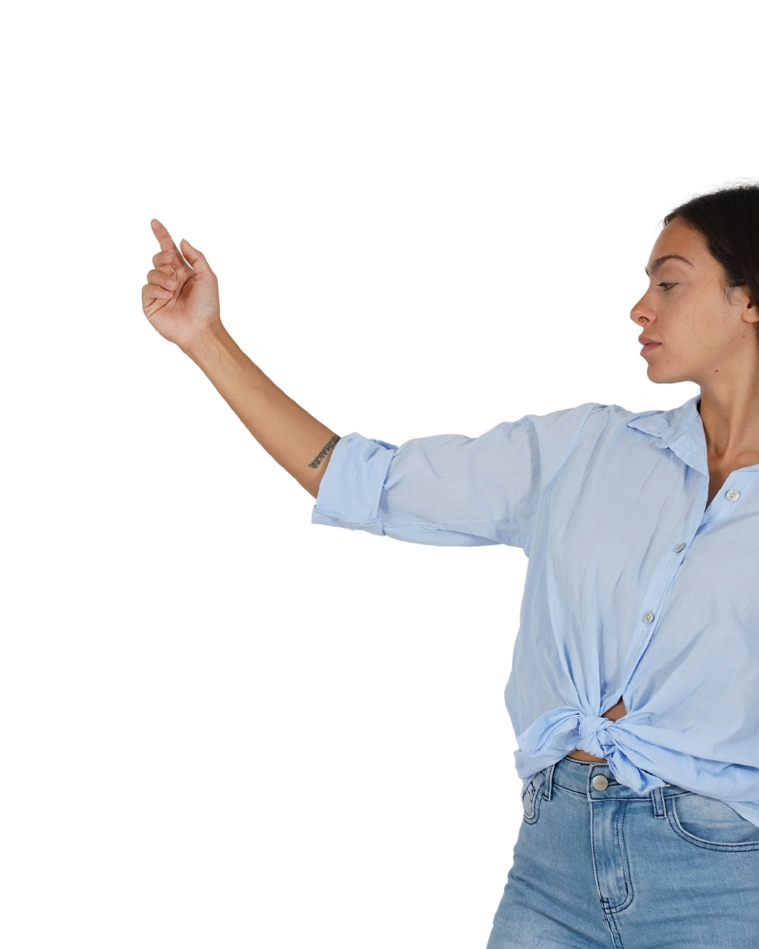 Camicia con nodo e risvolto su manica - Nuciari