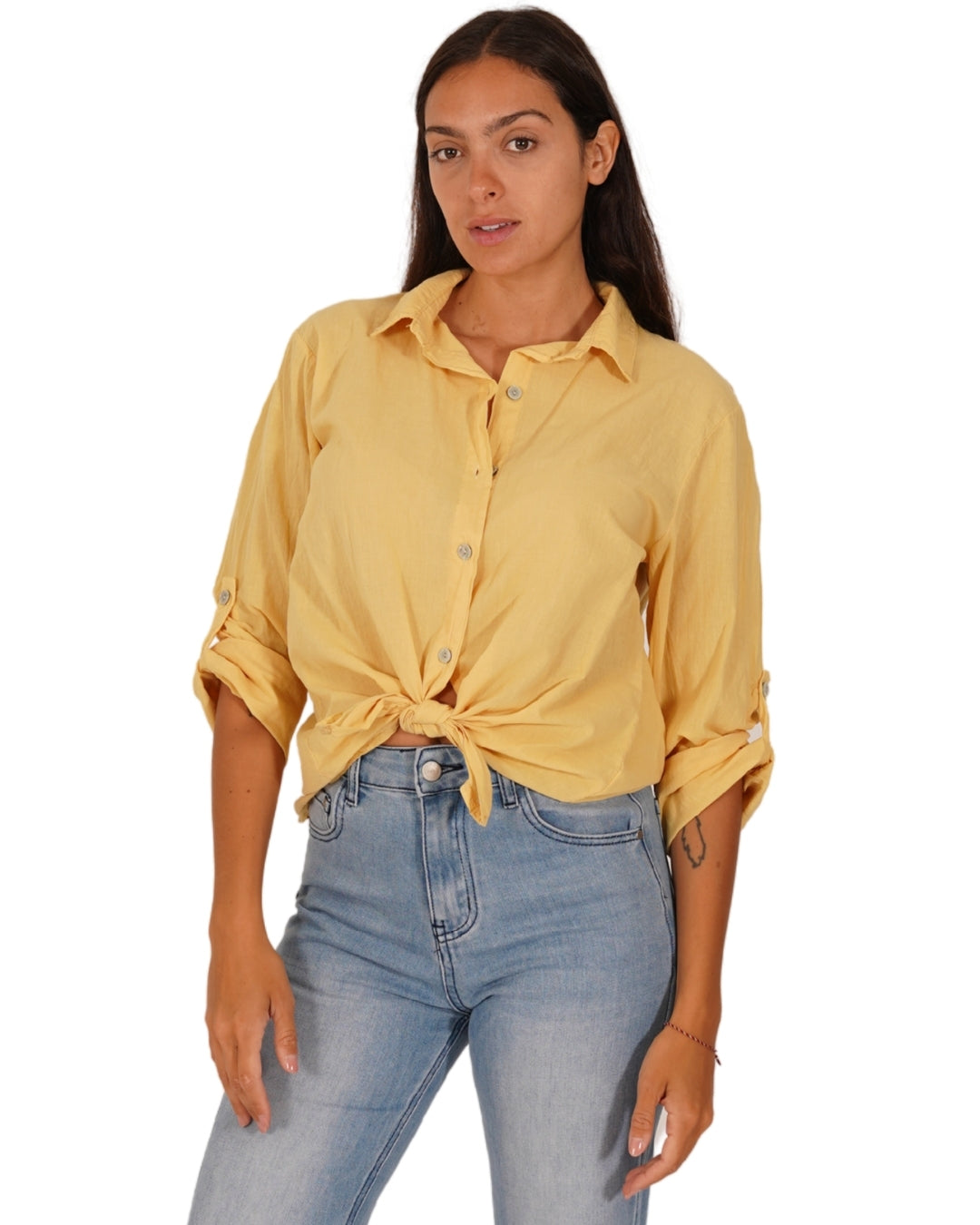 Camicia con nodo e risvolto su manica - Nuciari