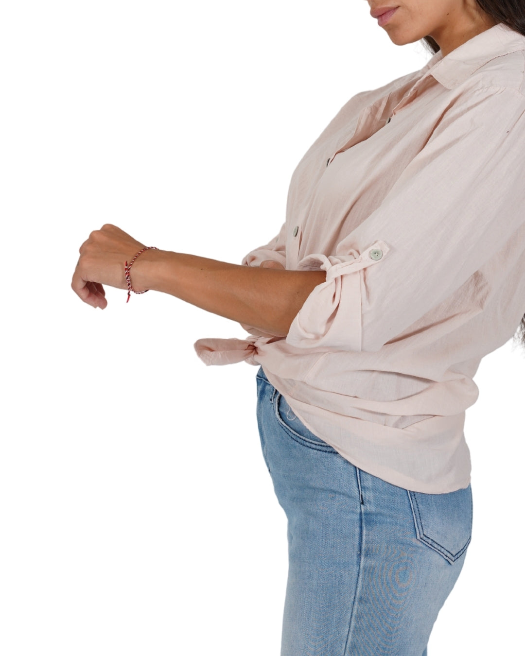 Camicia con nodo e risvolto su manica - Nuciari
