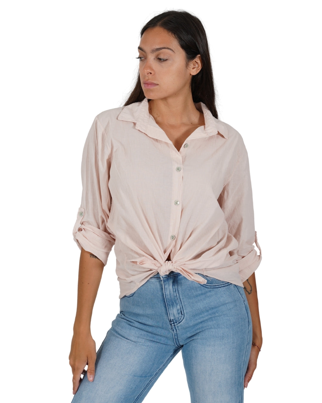 Camicia con nodo e risvolto su manica - Nuciari