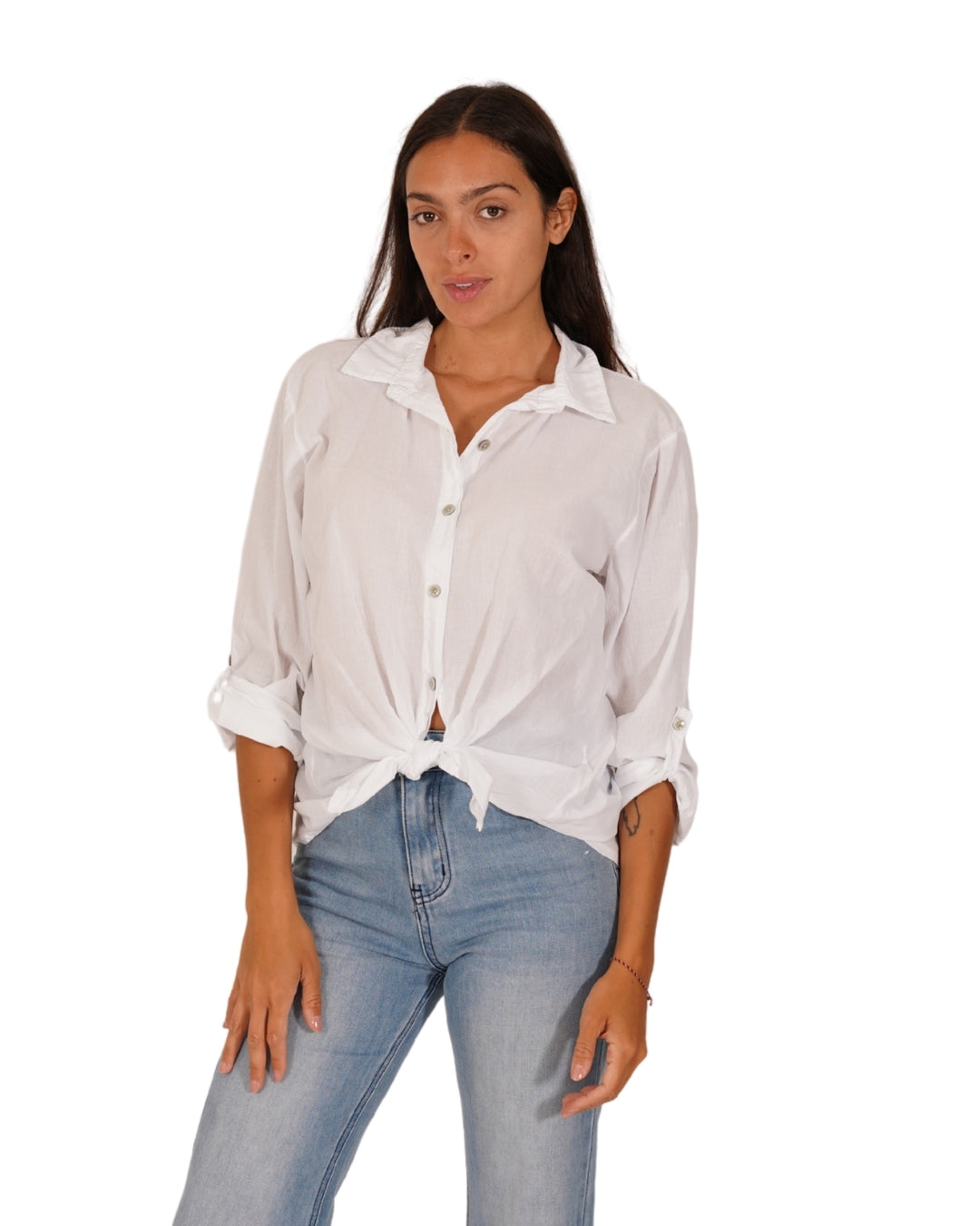 Camicia con nodo e risvolto su manica - Nuciari