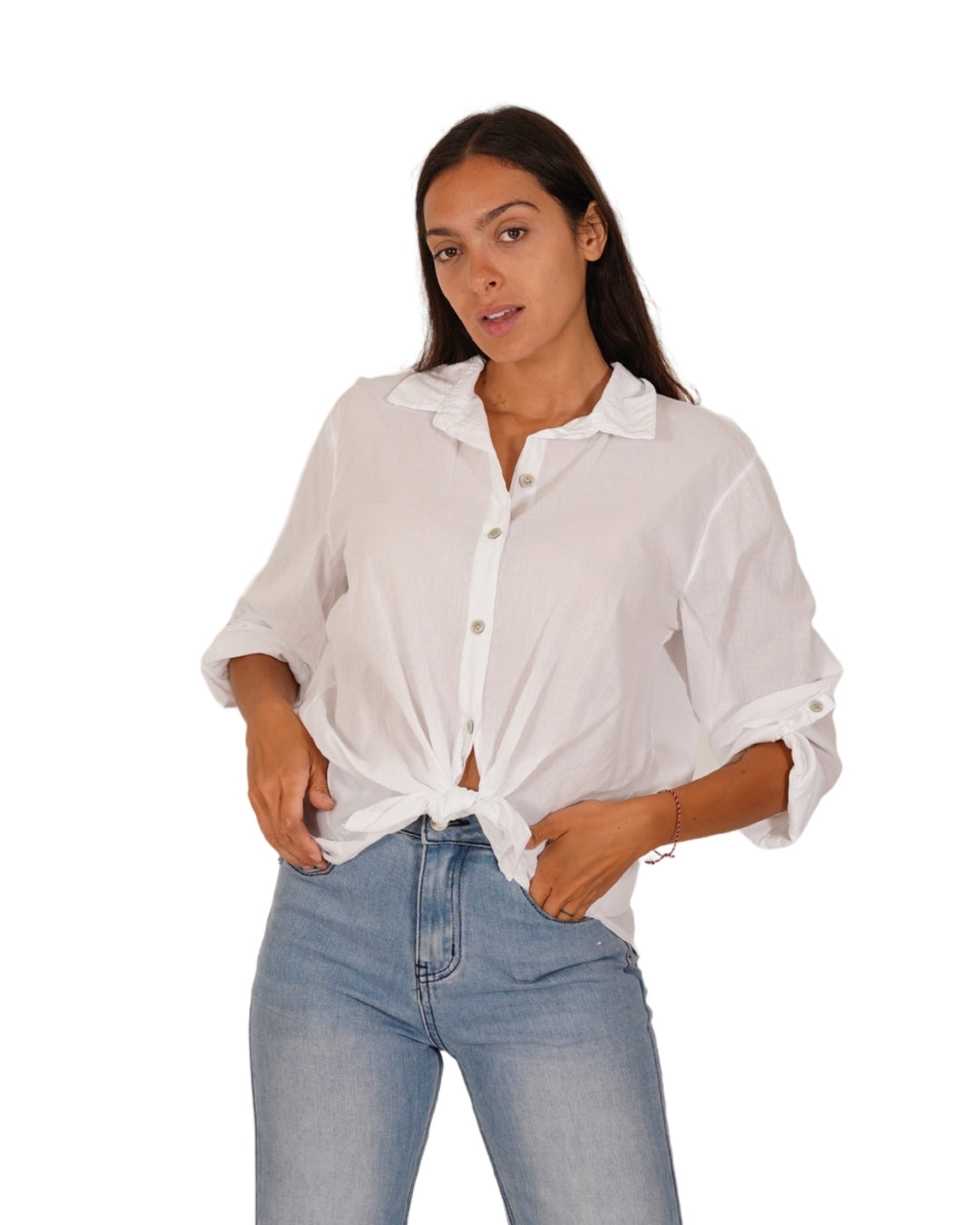 Camicia con nodo e risvolto su manica - Nuciari