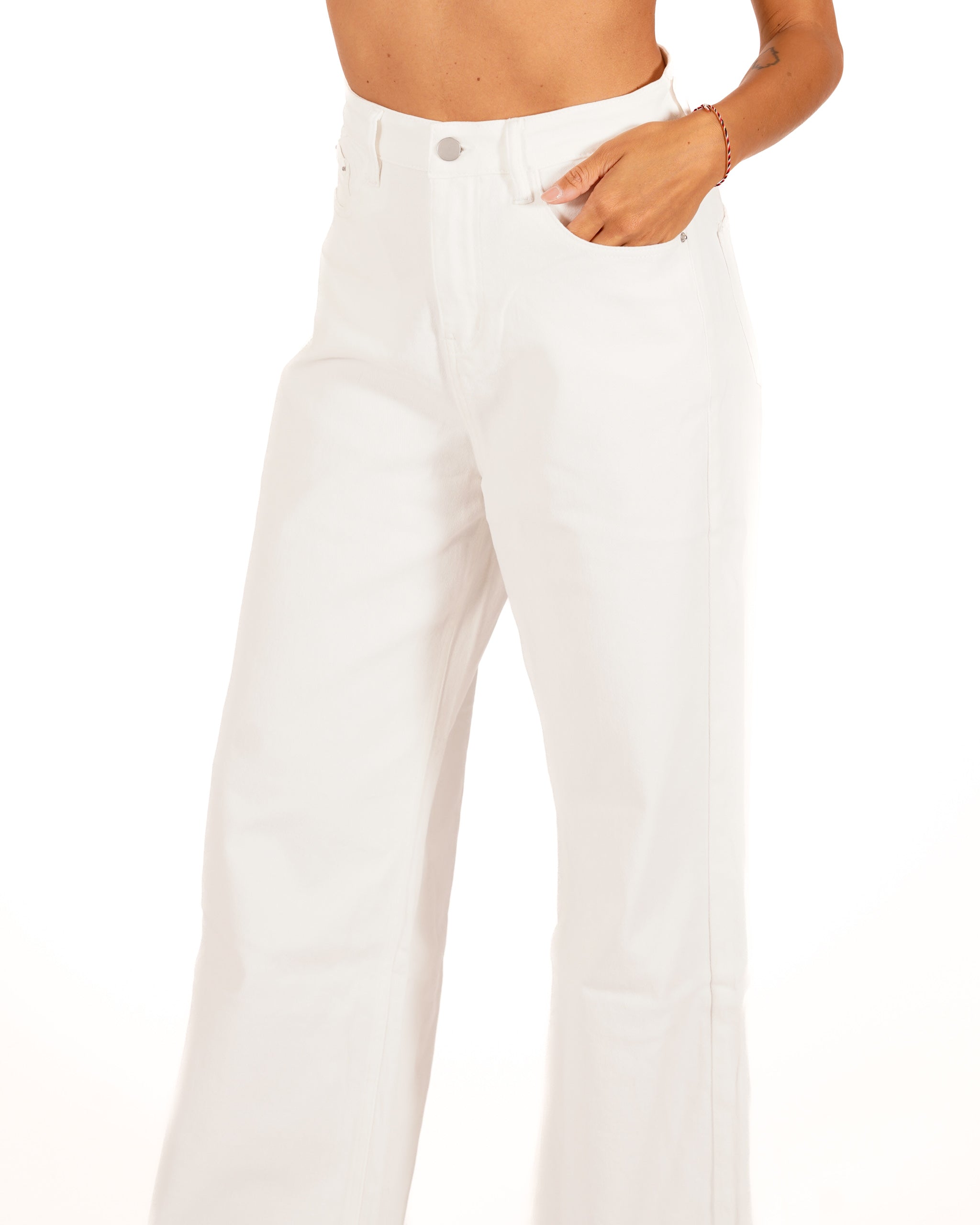 Jeans stretch gamba larga con vita regolare  - Antonia