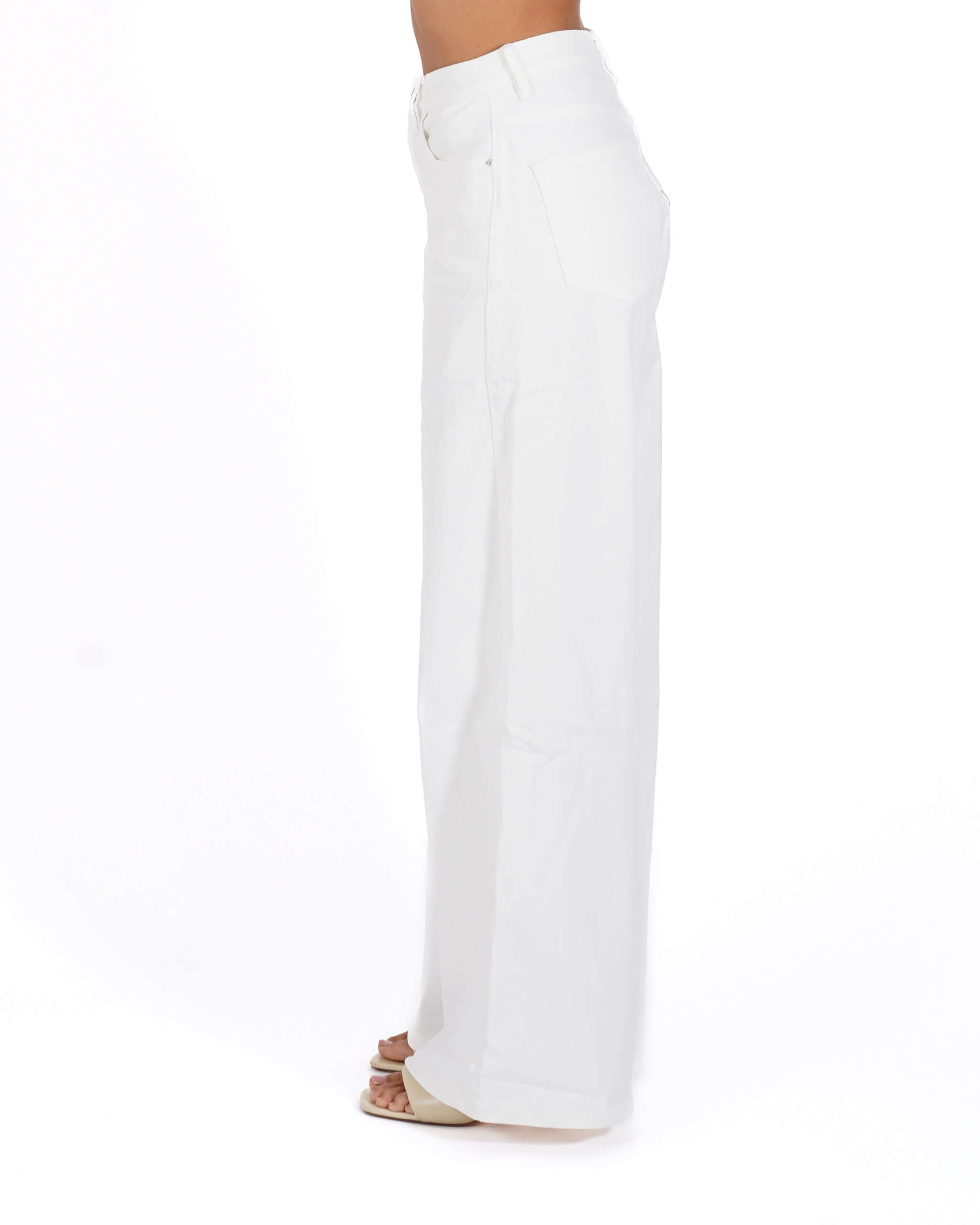 Jeans stretch gamba larga con vita regolare - Antonia
