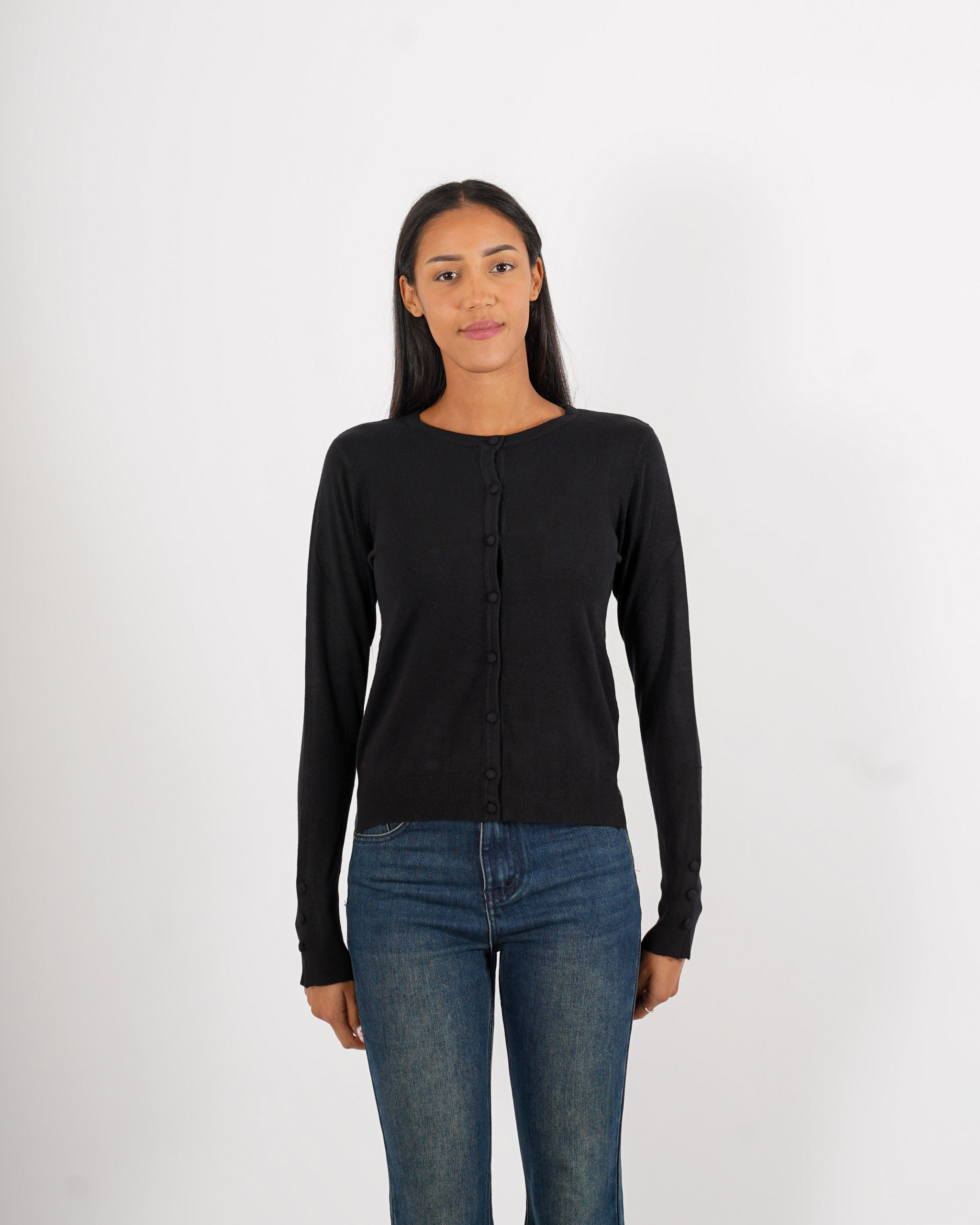 Cardigan in maglia con bottoni tono su tono - Miglio