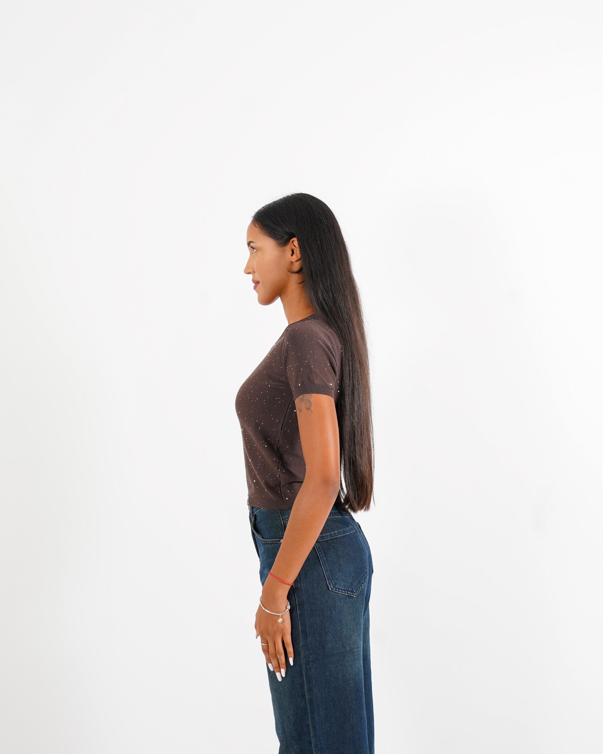 Maglia girocollo con micro paillettes - Bjorn - Hope Fashion