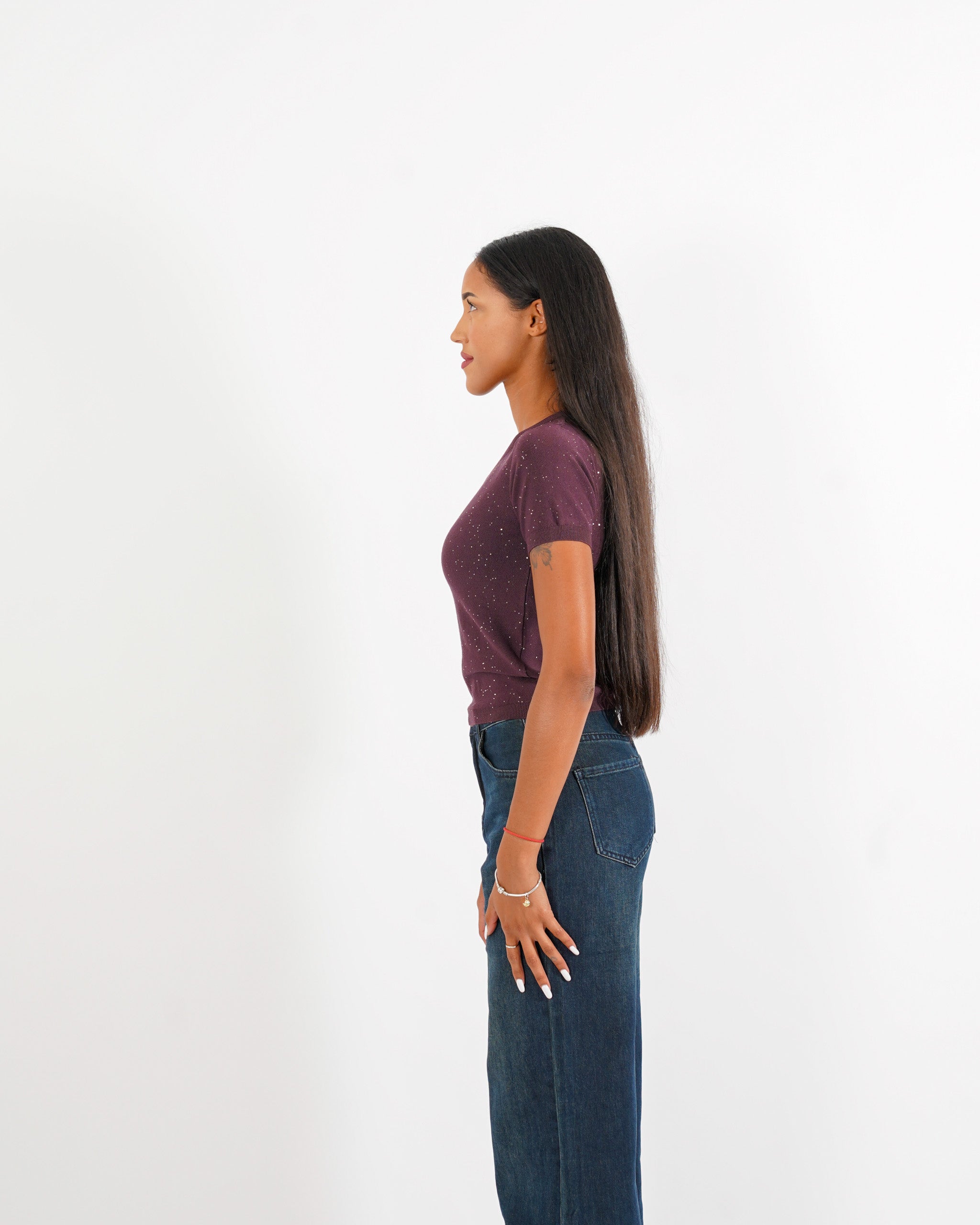 Maglia girocollo con micro paillettes - Bjorn - Hope Fashion