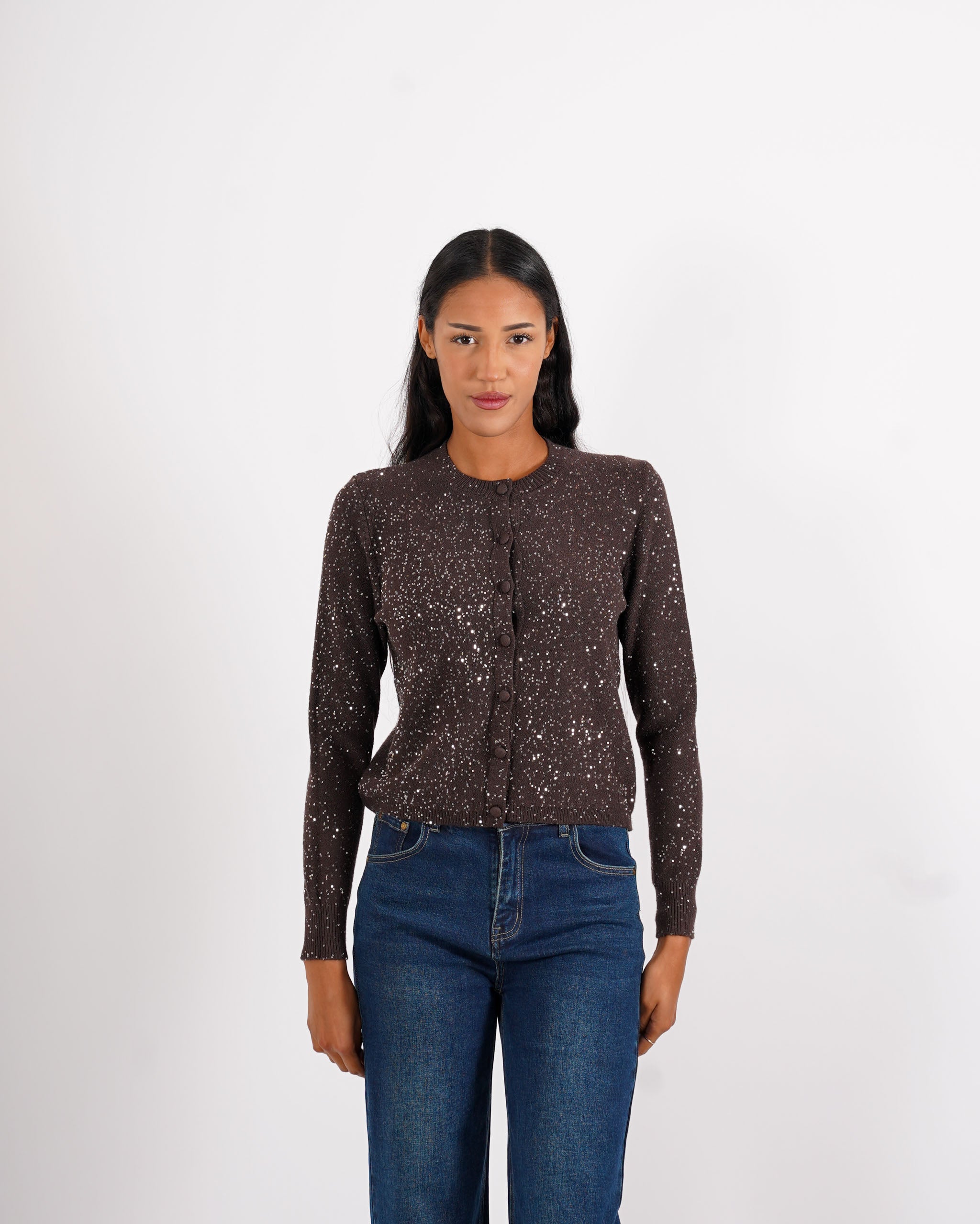Cardigan slim full paillettes - Damiana