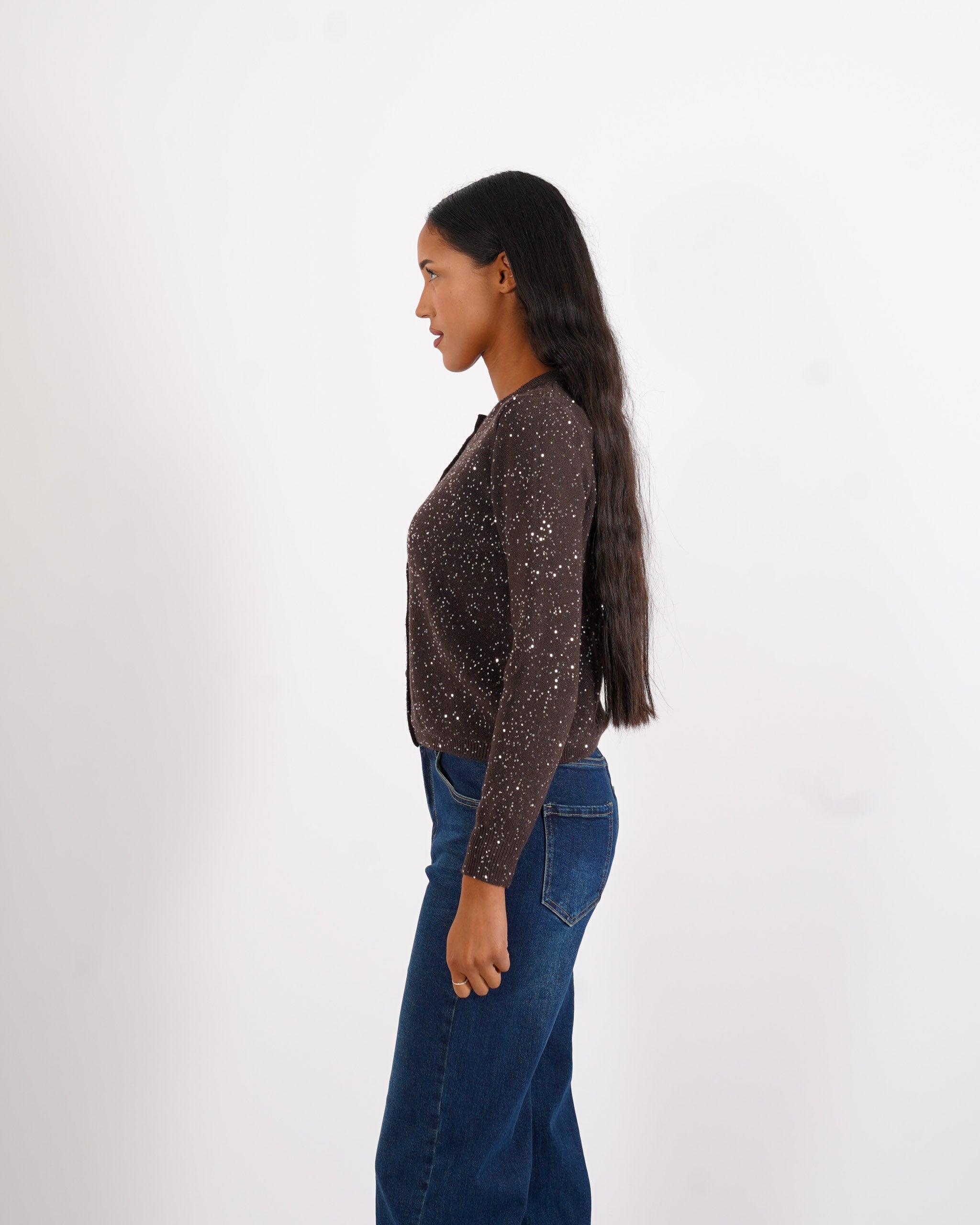 Cardigan slim full paillettes - Damiana