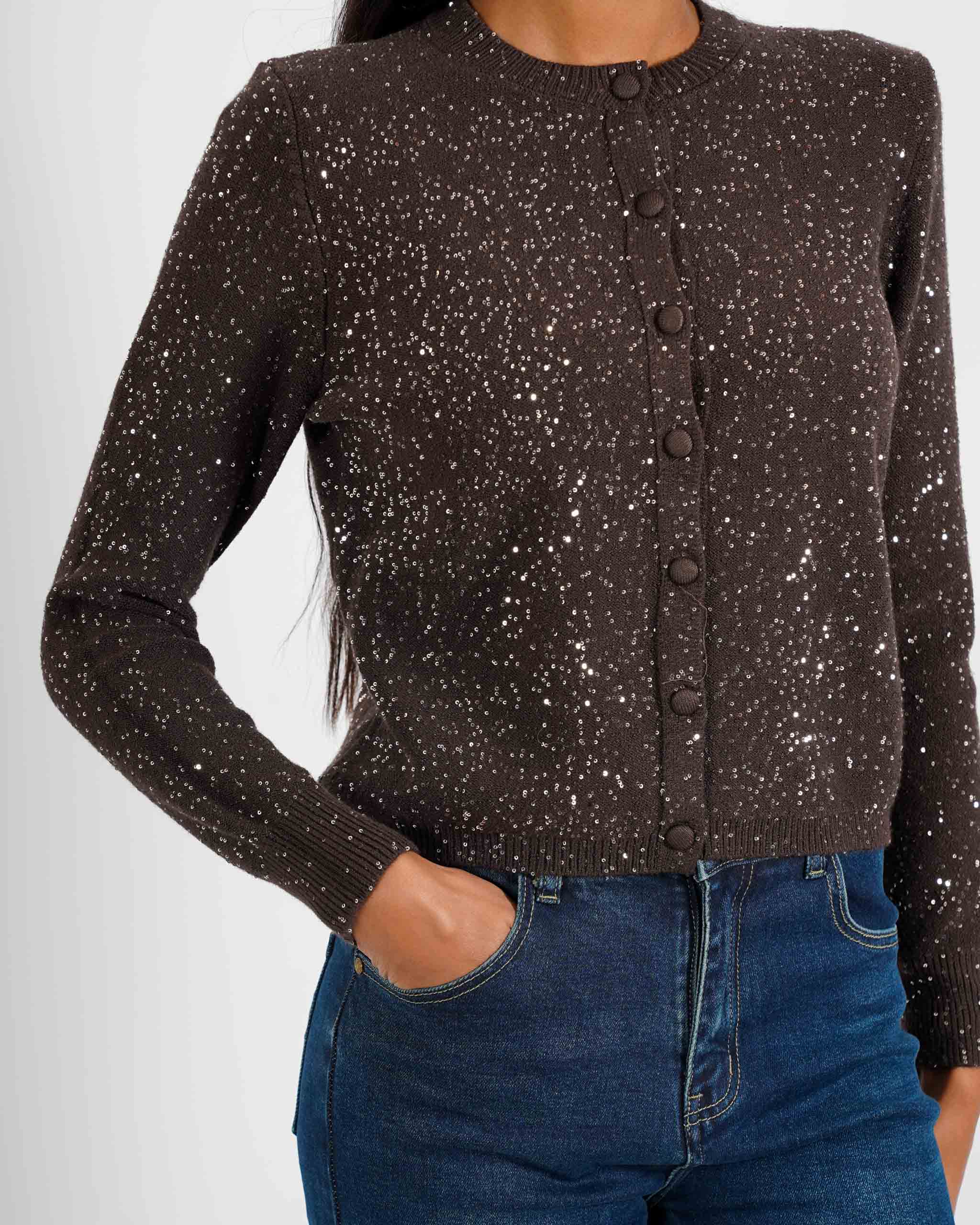 Cardigan slim full paillettes - Damiana