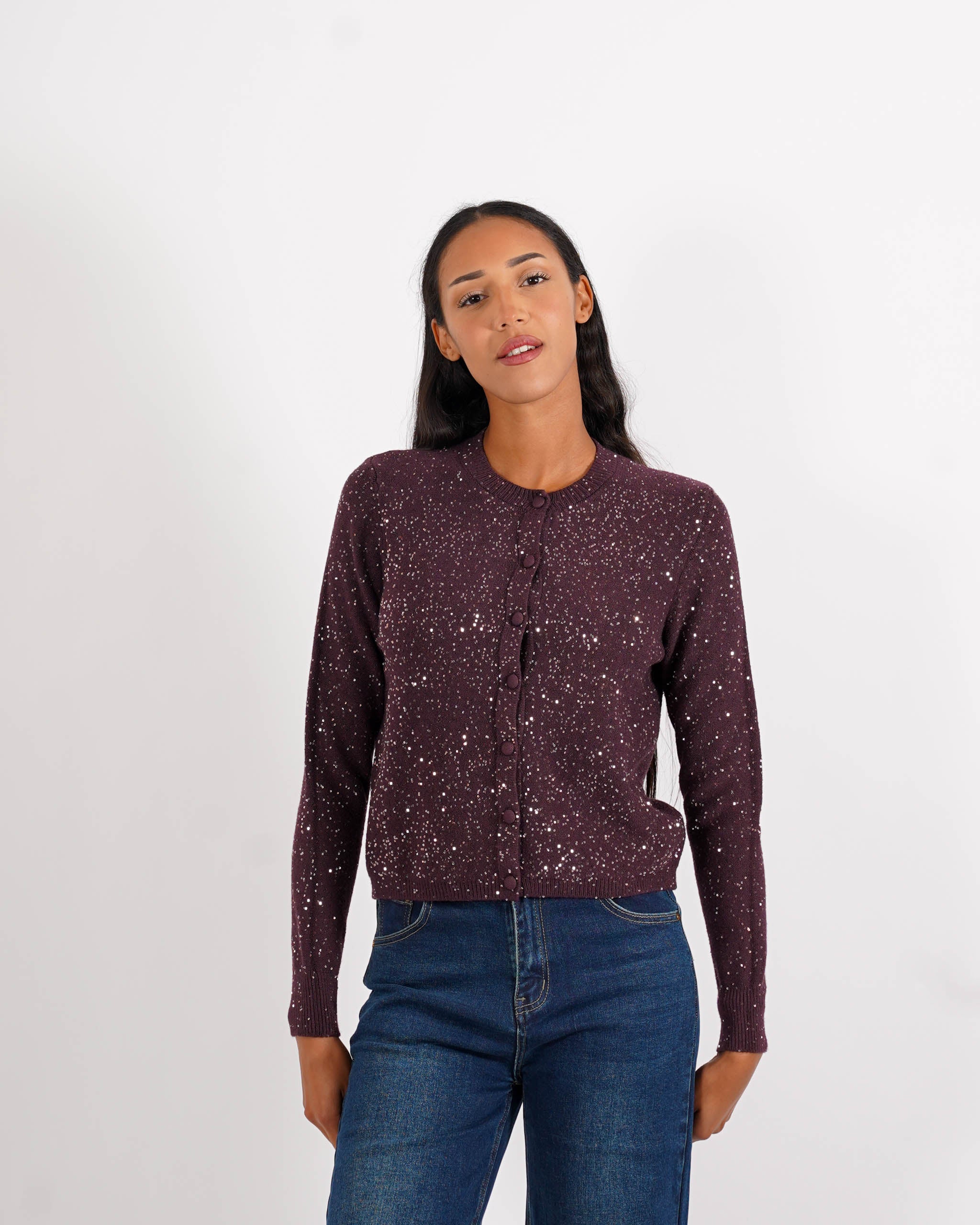 Cardigan slim full paillettes - Damiana