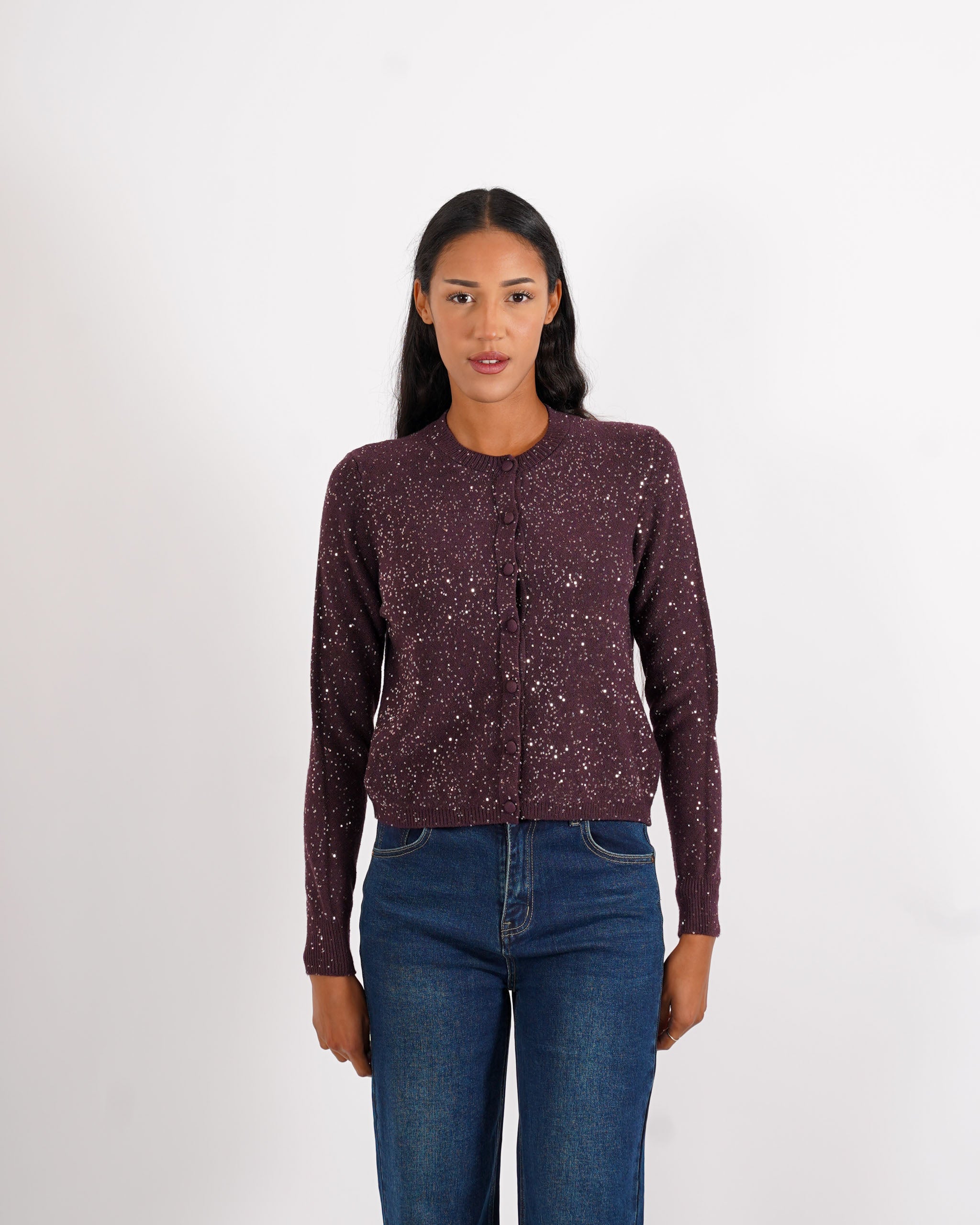 Cardigan slim full paillettes - Damiana