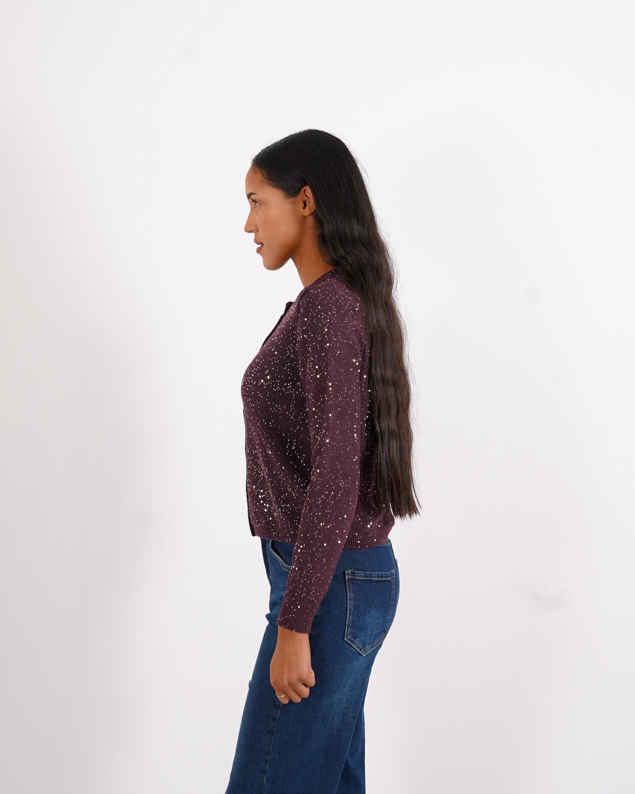 Cardigan slim full paillettes - Damiana