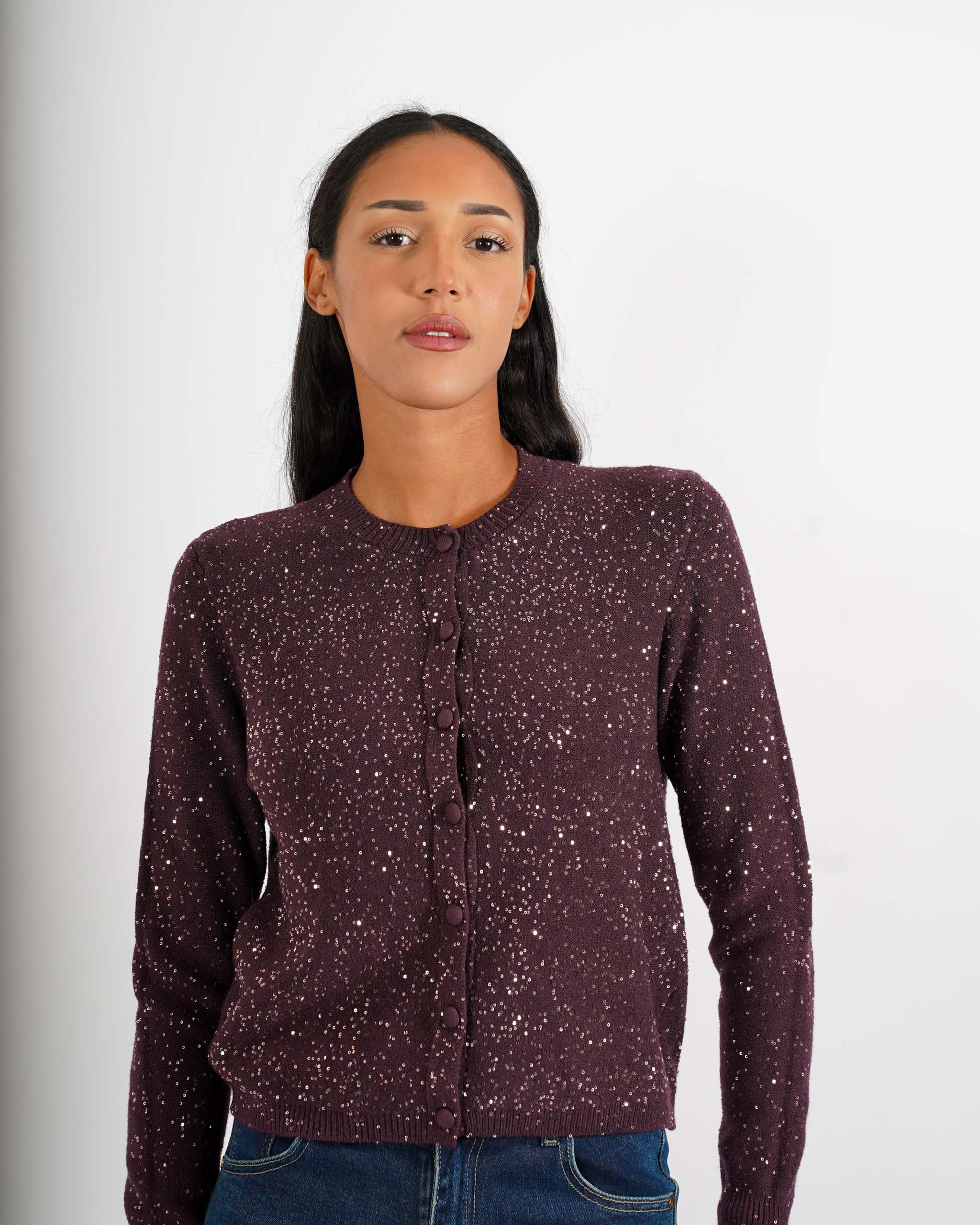 Cardigan slim full paillettes - Damiana