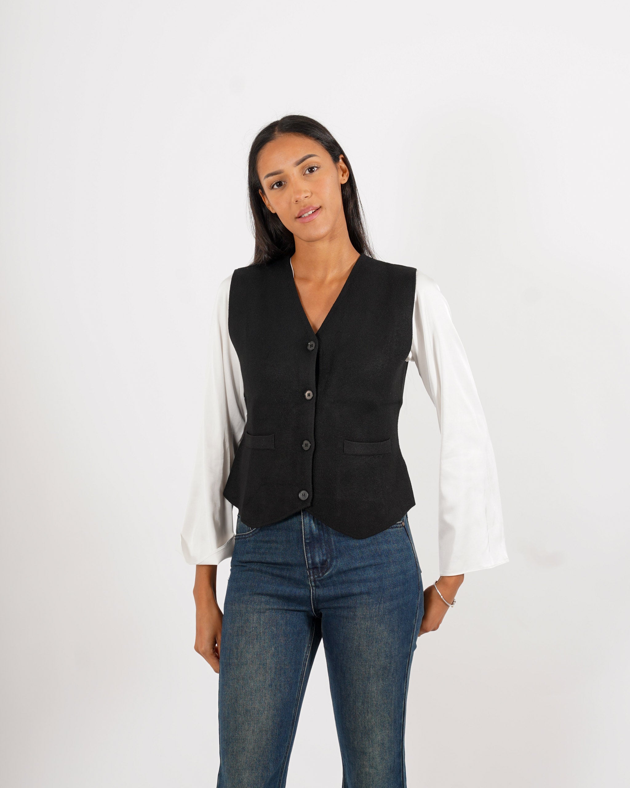 Gilet monopetto in tricot - Cirilla