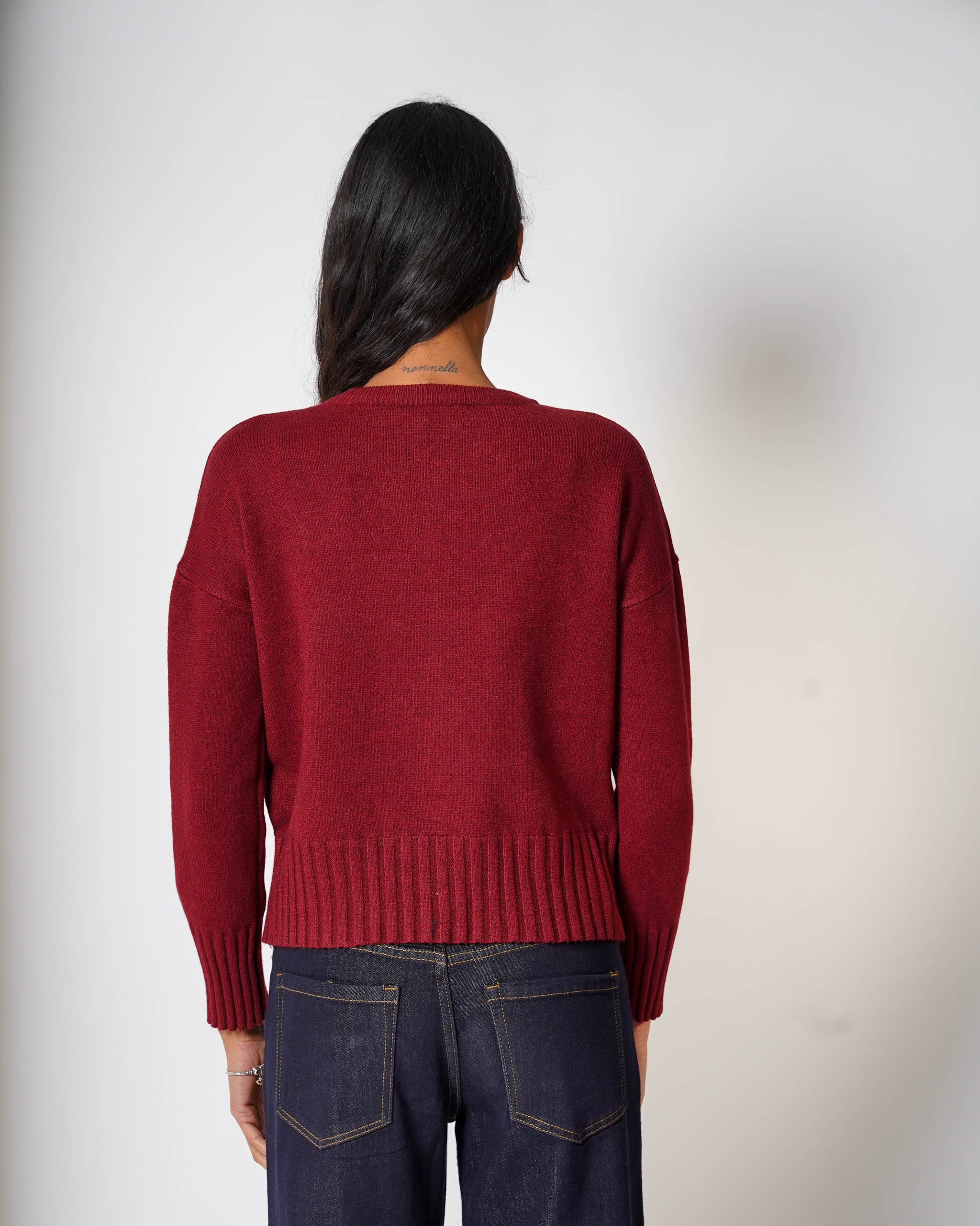 Maglia girocollo minimal con spacco frontale - Fulgenzia