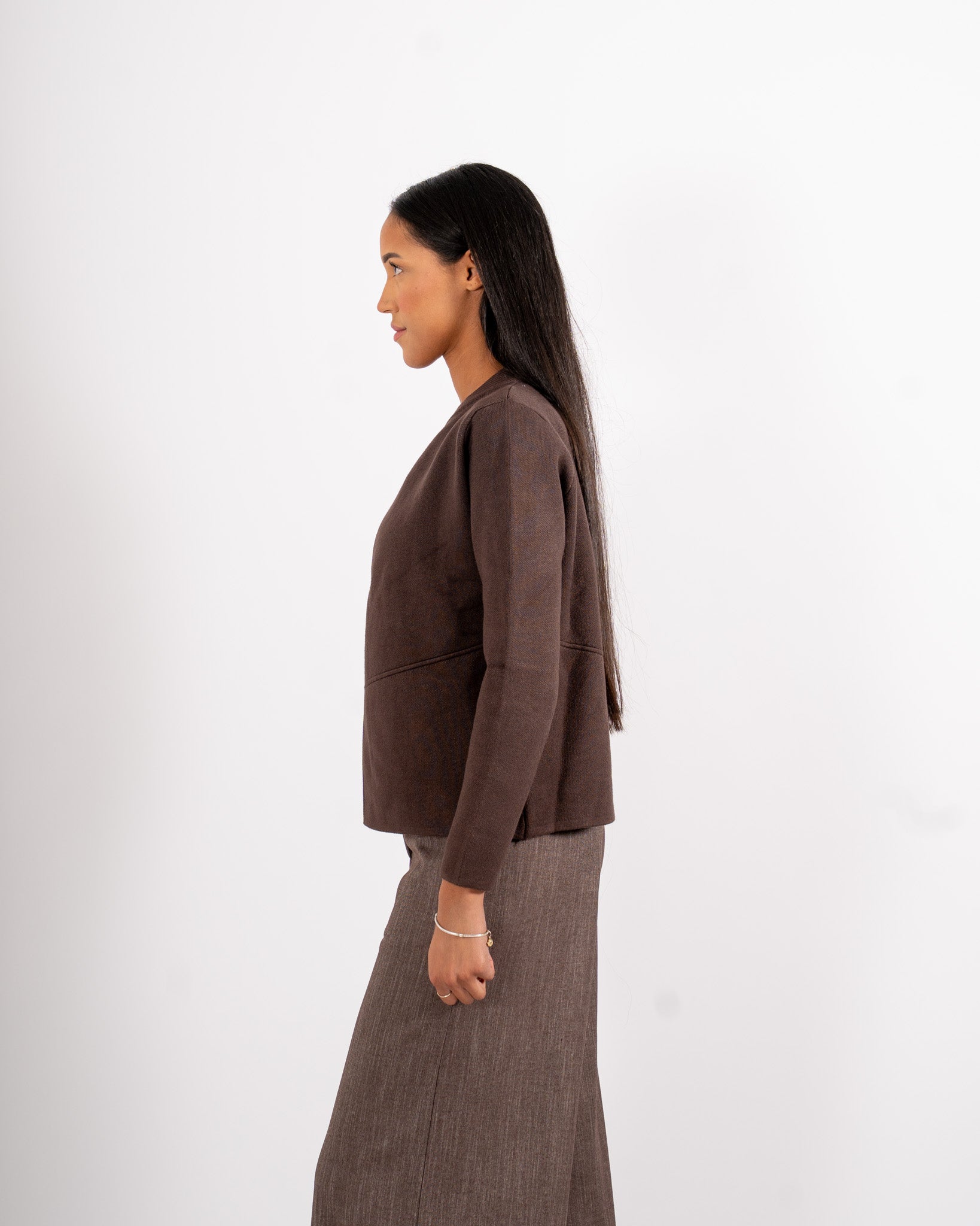 Cardigan aperto senza bottoni in mano lana - Donadel