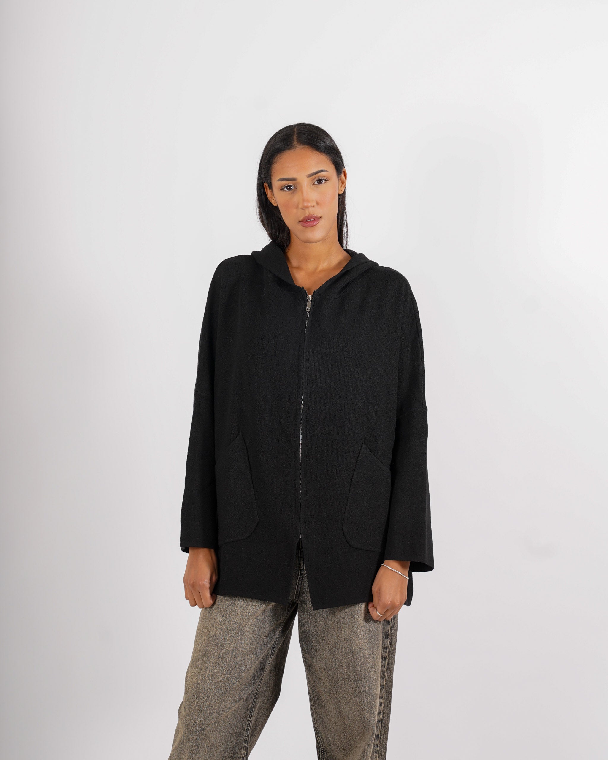 Maglia con zip e cappuccio - Domizzi