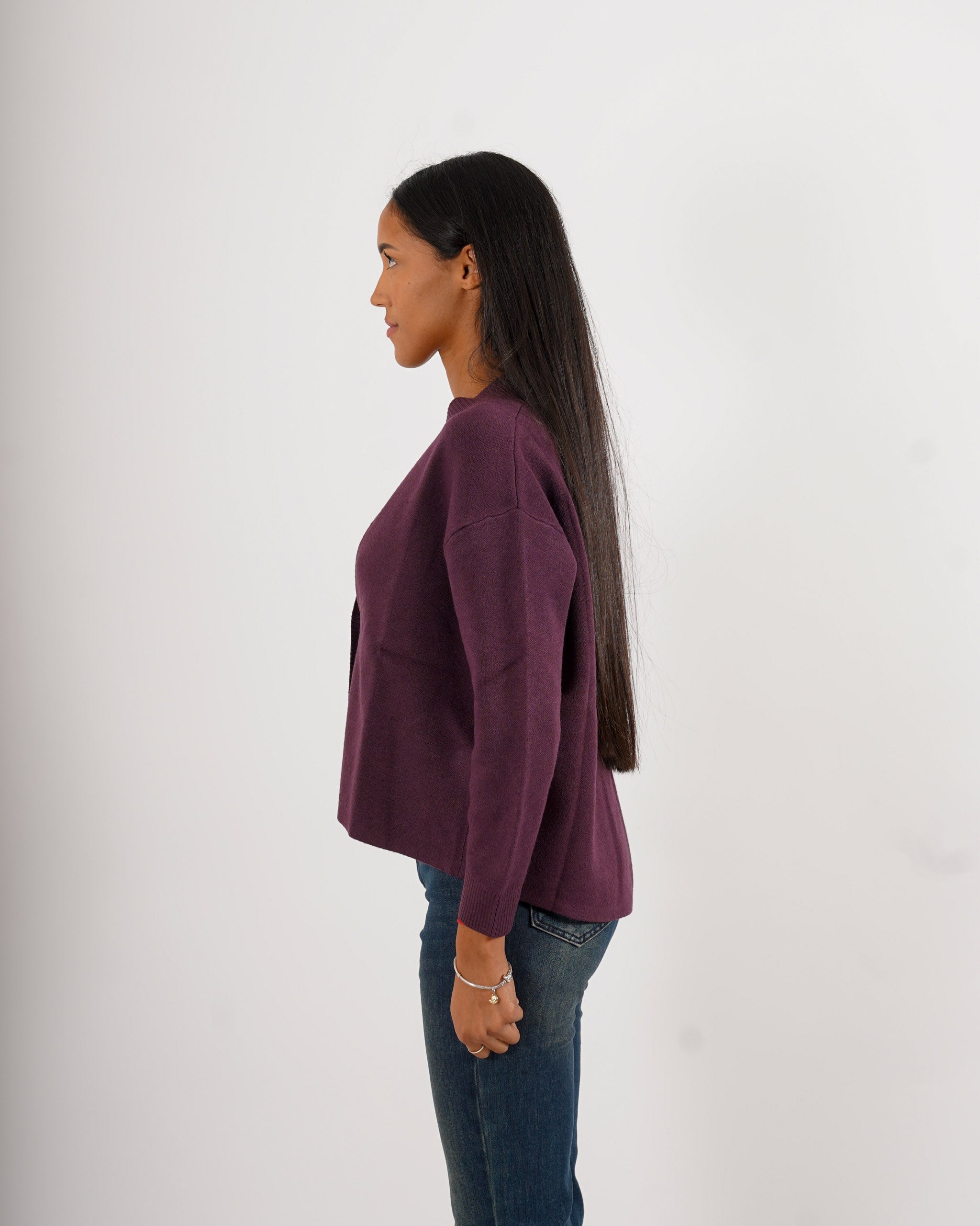 Cardigan in maglia con un bottone oro - Ilaria