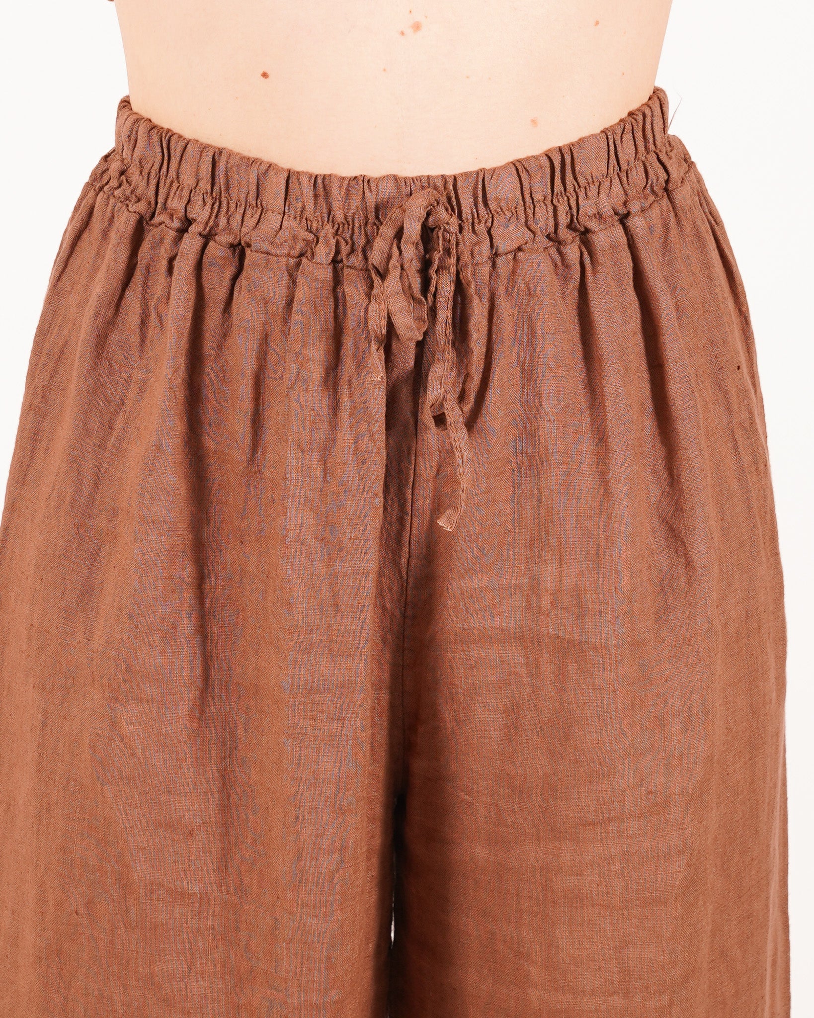 Pantaloni con elastico e passamaneria sul fondo - Caneira