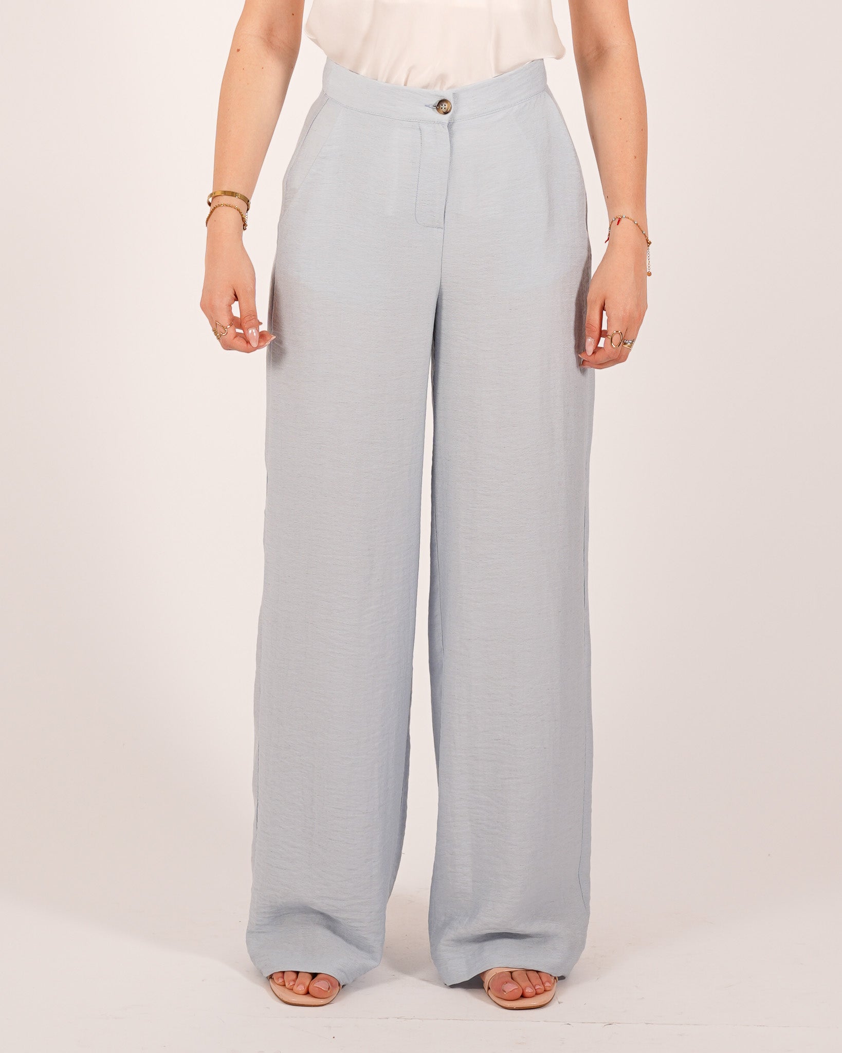 Coordinato in misto lino giacca monopetto e pantaloni - Ludovica