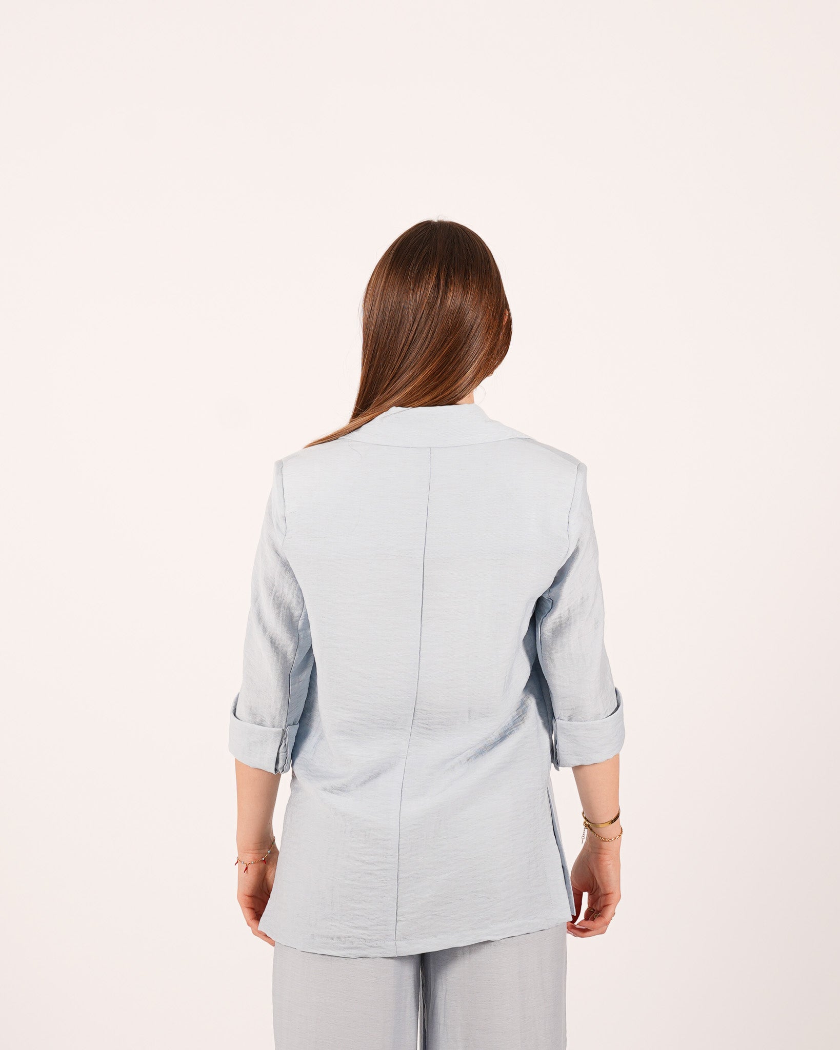 Coordinato in misto lino giacca monopetto e pantaloni - Ludovica