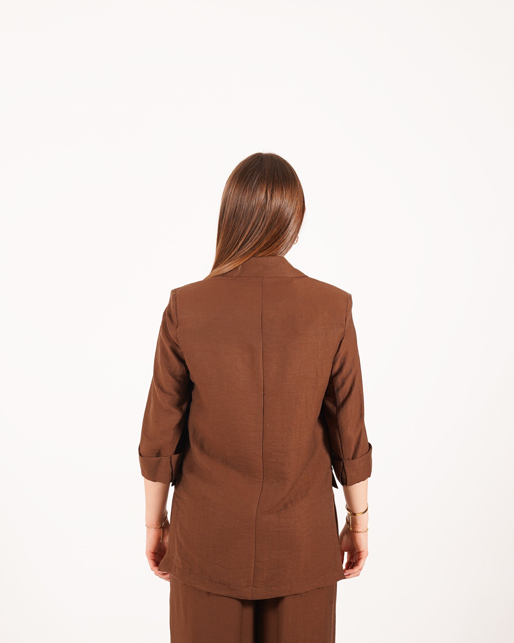 Coordinato in misto lino giacca monopetto e pantaloni - Ludovica