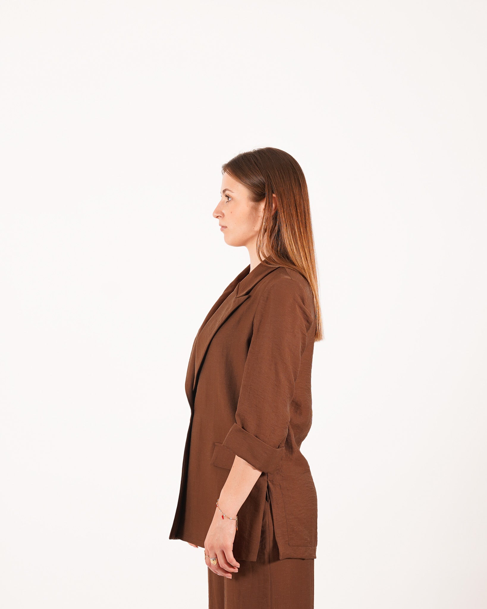 Coordinato in misto lino giacca monopetto e pantaloni - Ludovica