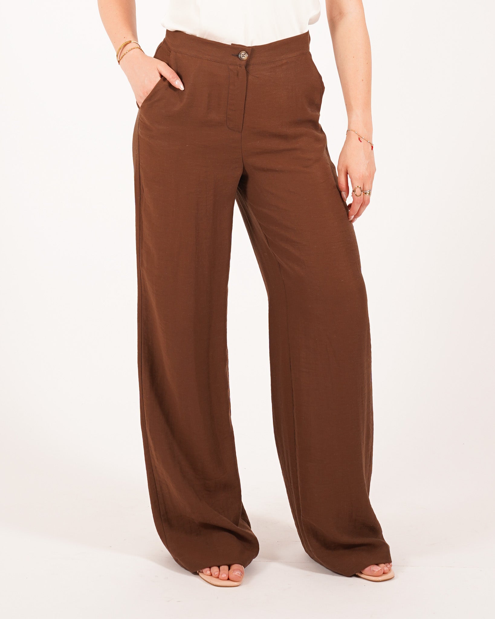 Coordinato in misto lino giacca monopetto e pantaloni - Ludovica